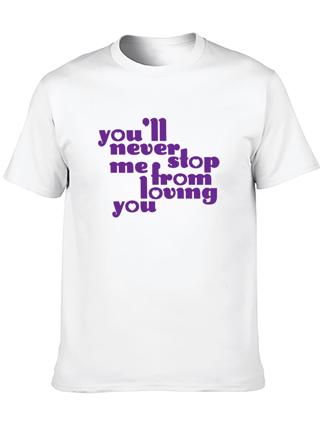 Purple Text Graphic Black T-Shirt