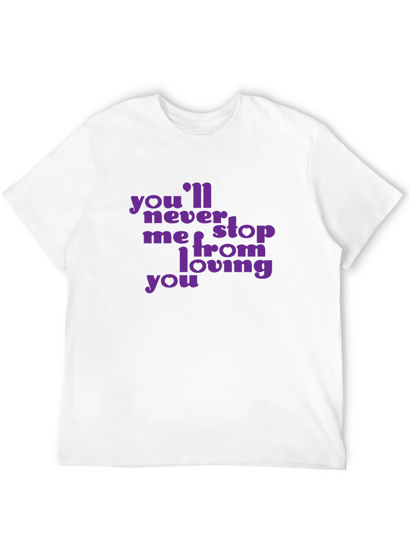 Purple Text Graphic Black T-Shirt