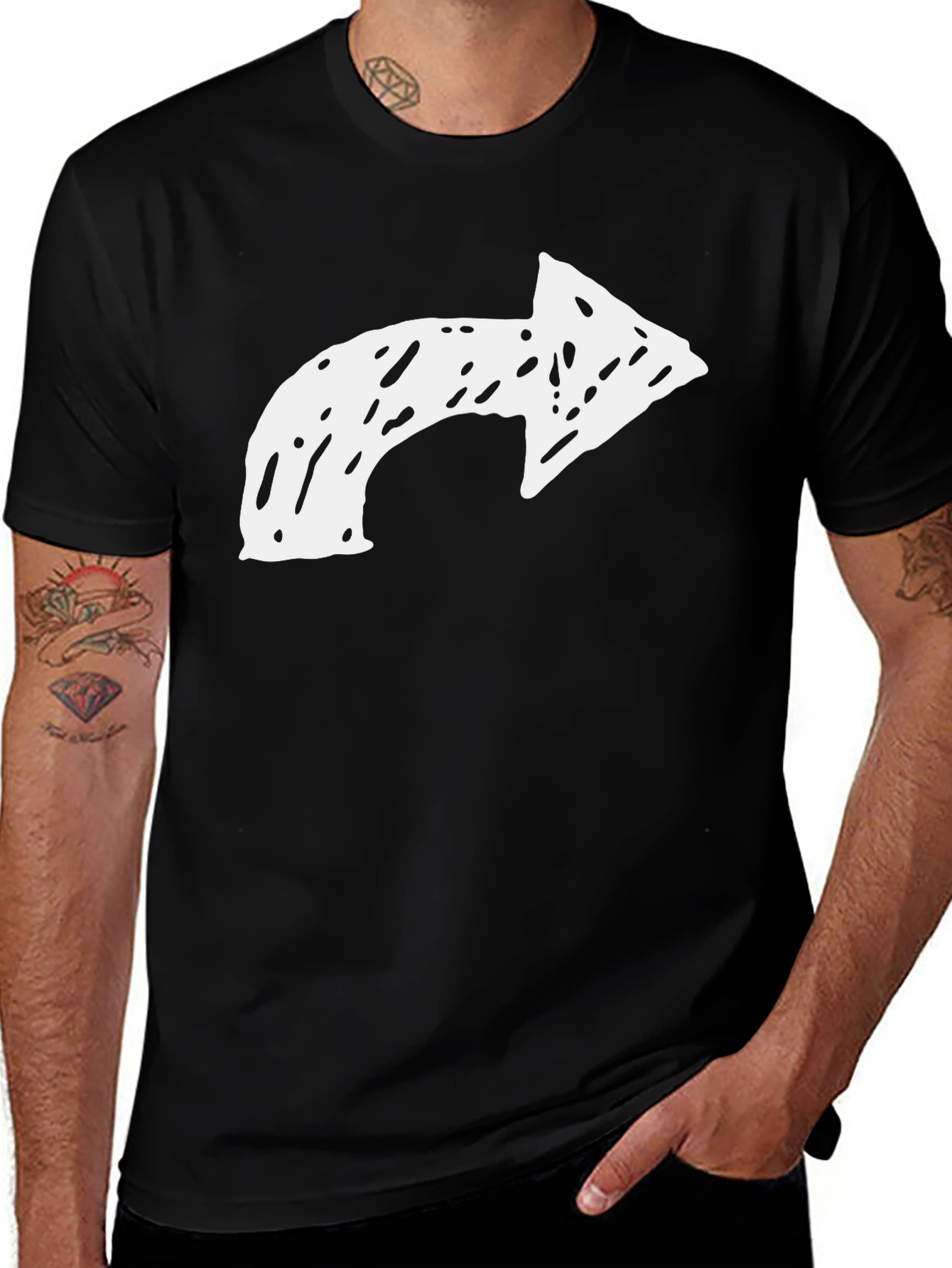 Arrow Graphic Tee - Mens Casual Black T-Shirt