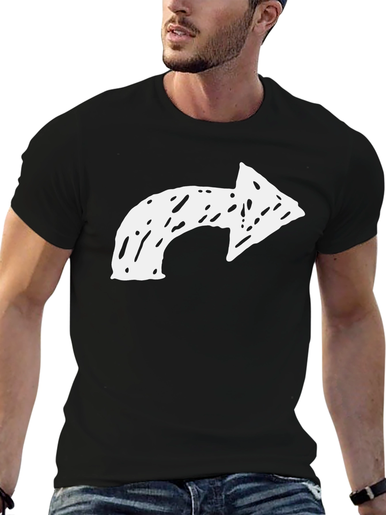 Arrow Graphic Tee - Mens Casual Black T-Shirt
