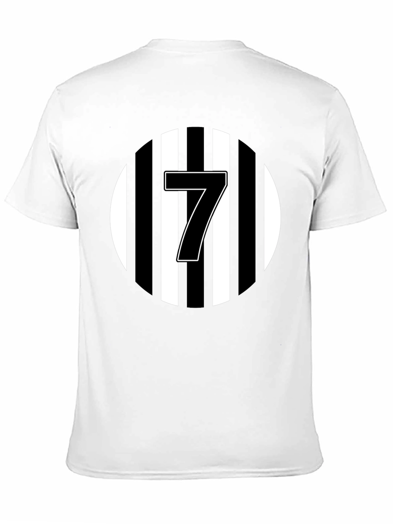 Number 7 Striped Graphic Tee - Black