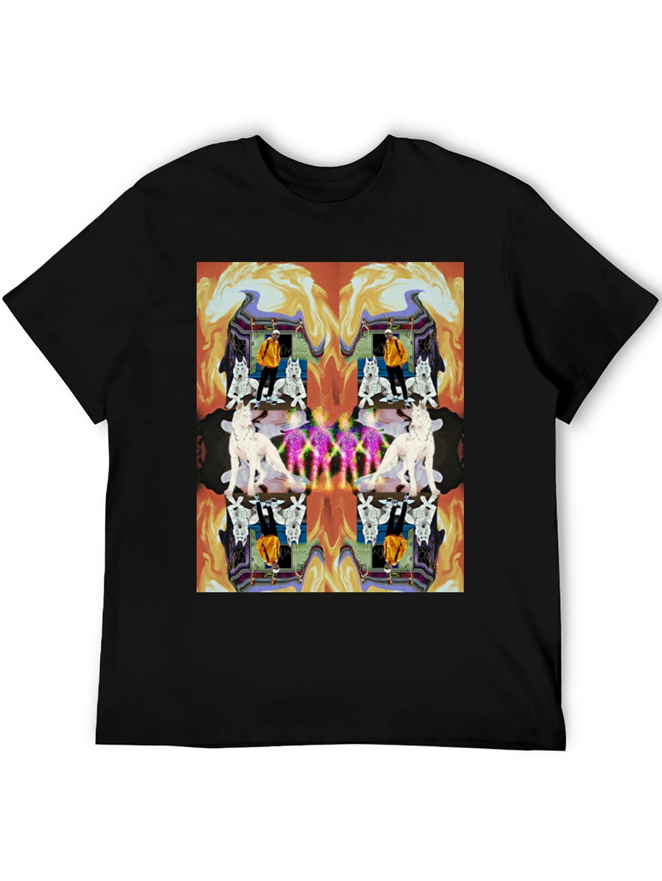 Kaleidoscopic Wolf Graphic Tee - Black