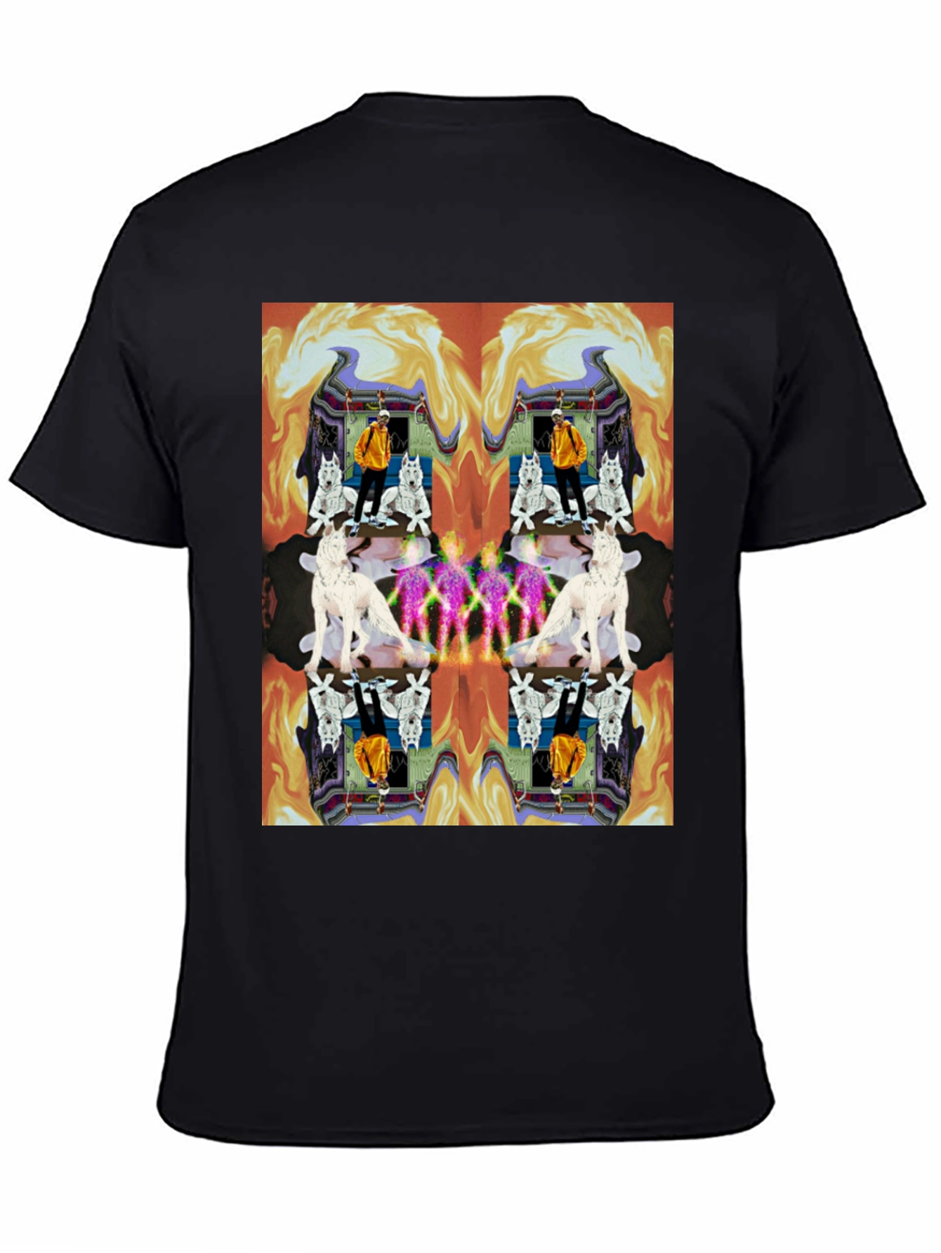 Kaleidoscopic Wolf Graphic Tee - Black
