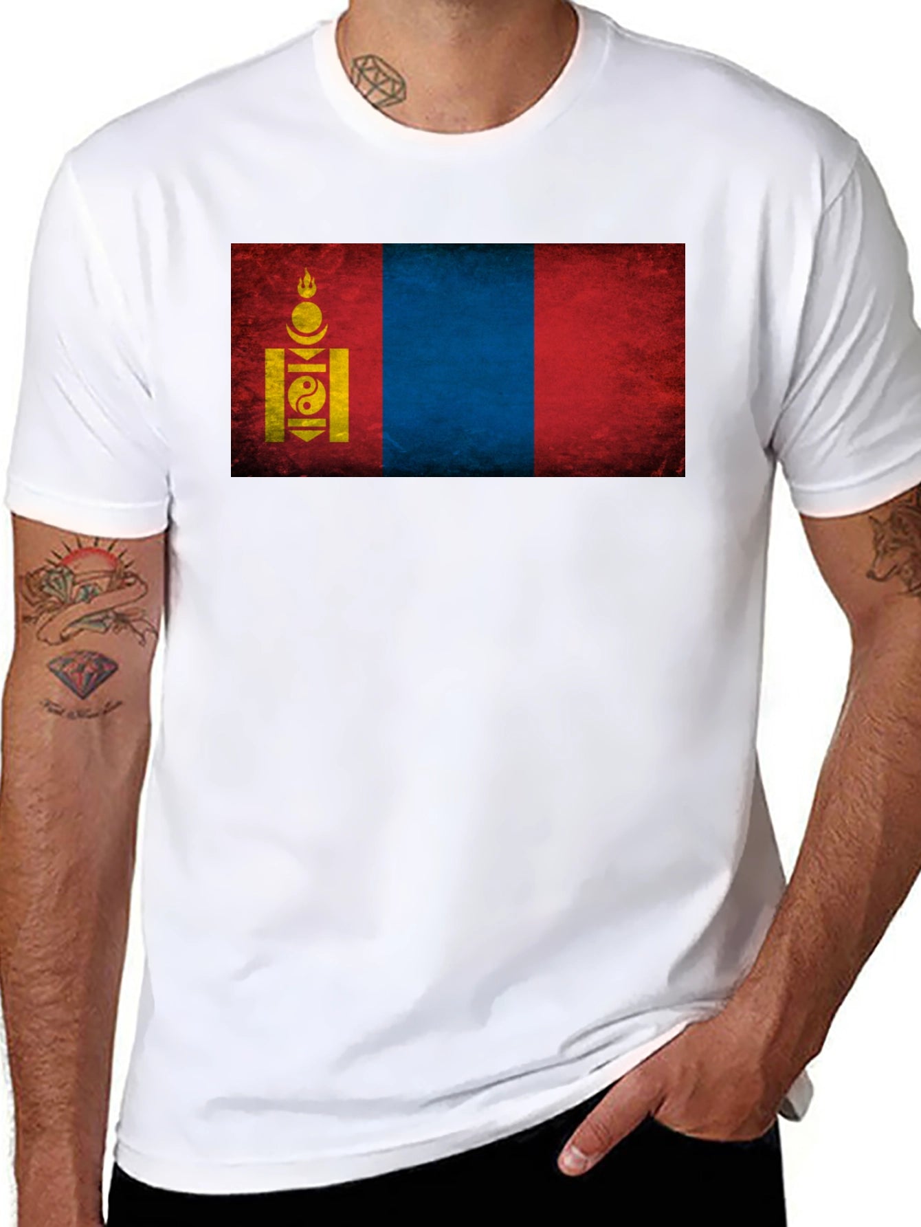 Mongolia Flag Graphic T-Shirt