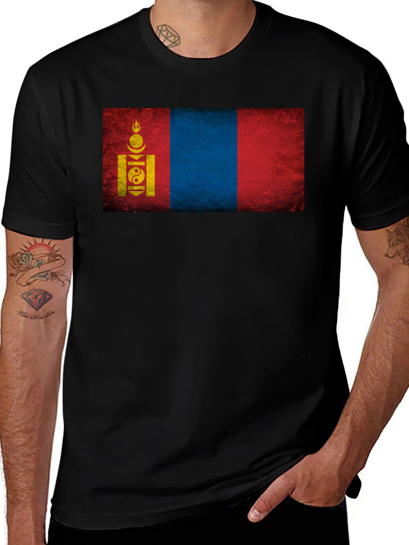 Mongolia Flag Graphic T-Shirt