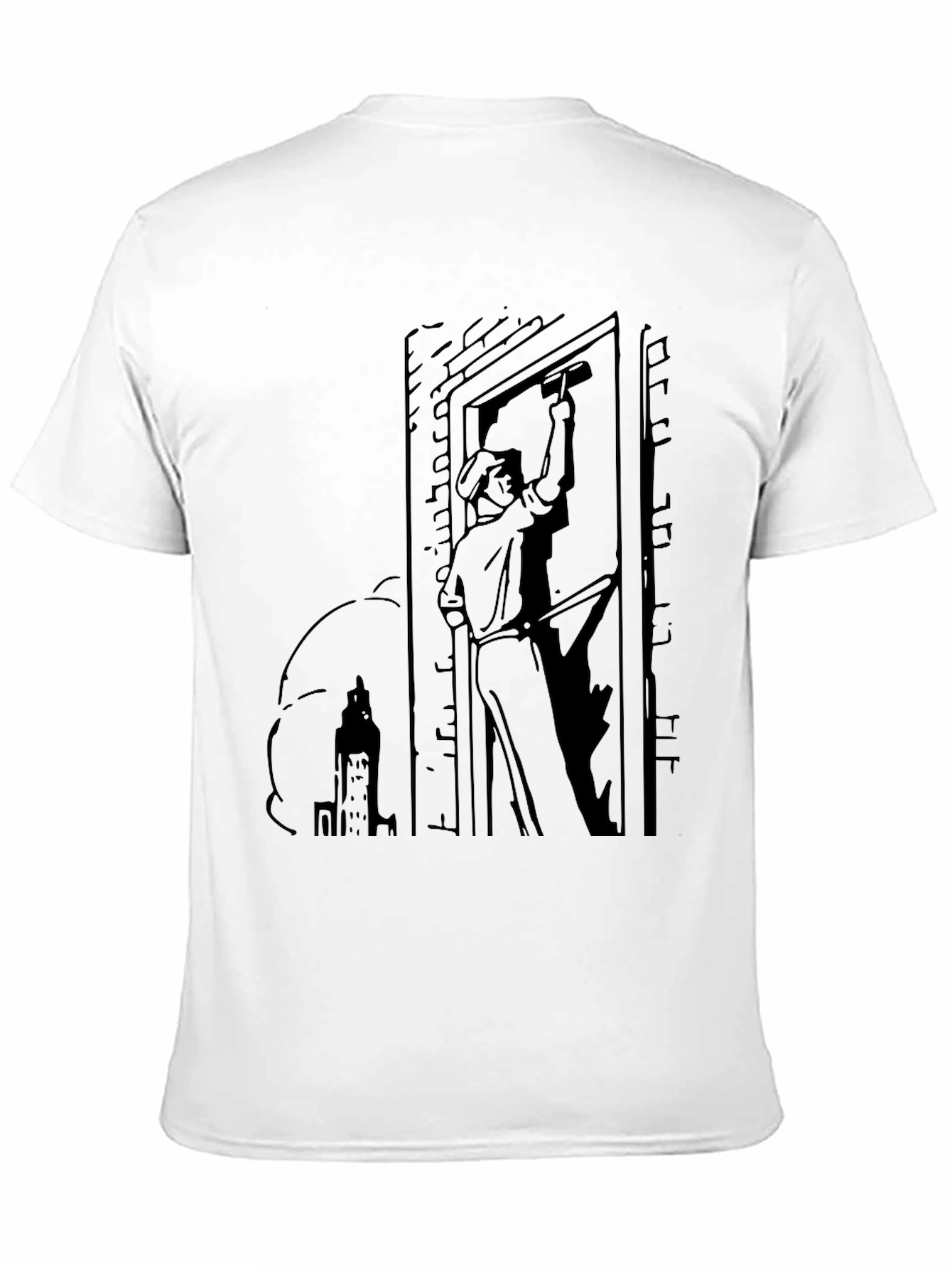 Worker Graphic Tee - Black Cotton Blend