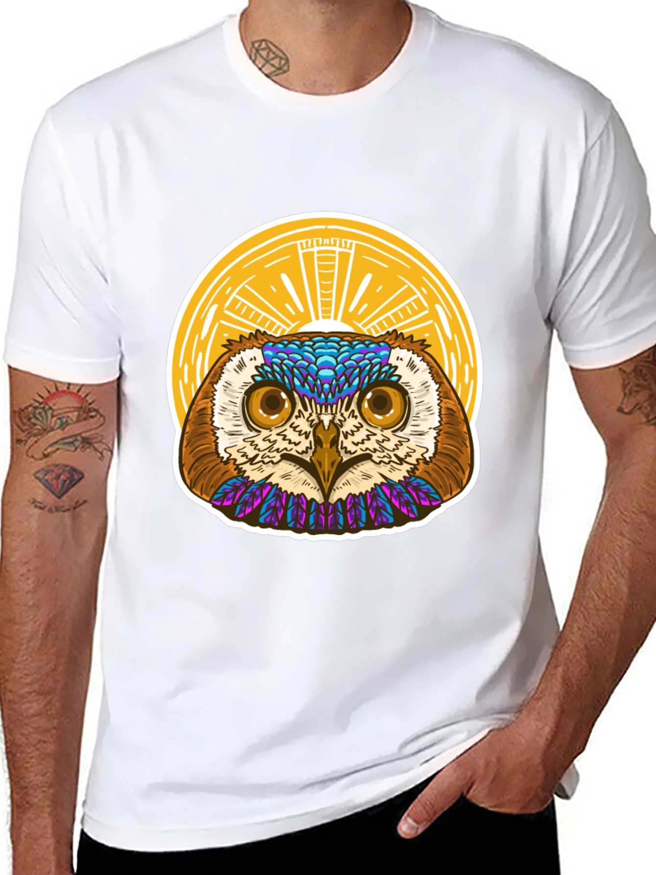 Owl Graphic T-Shirt - Unique Artistic Design
