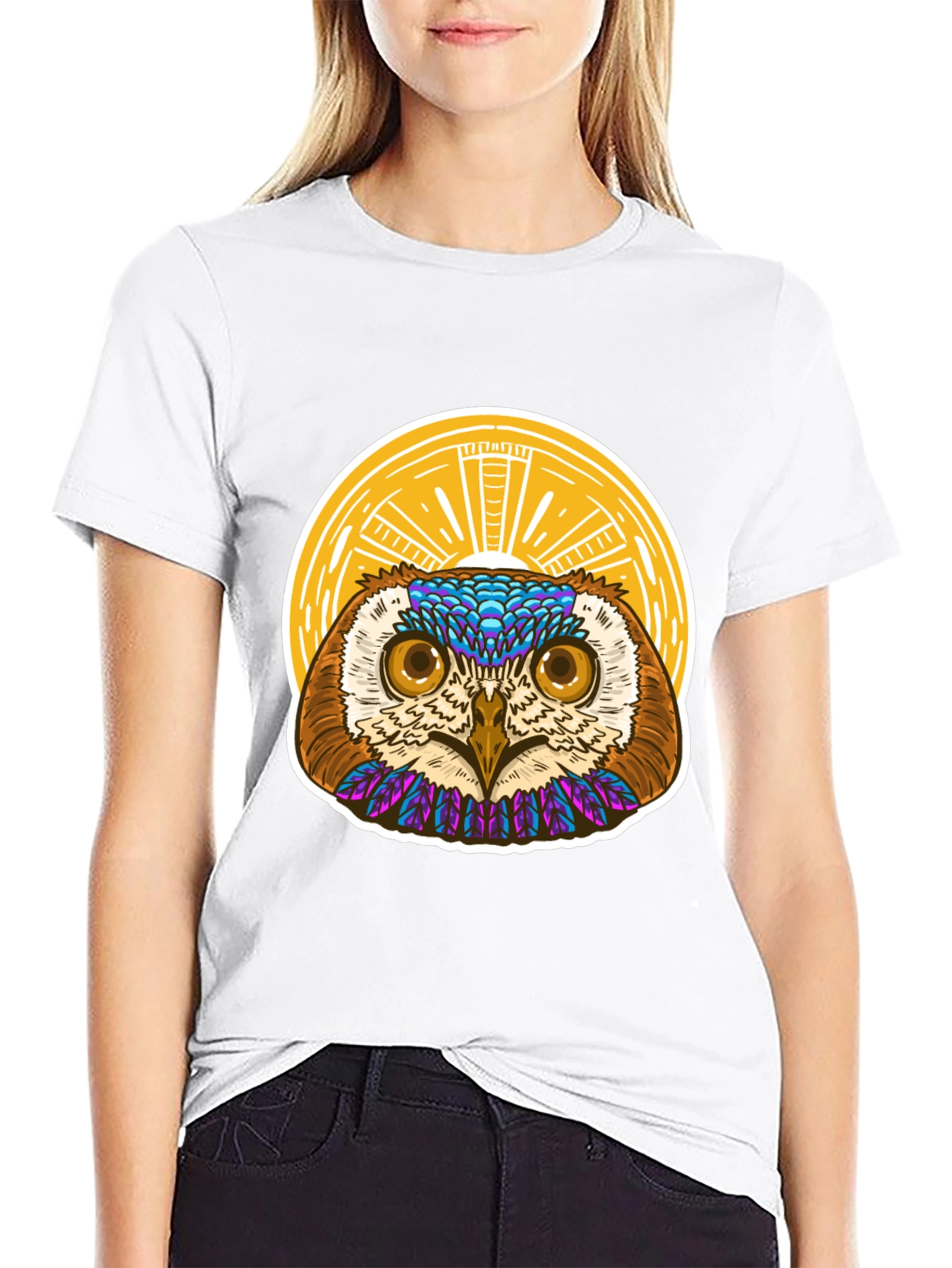 Owl Graphic T-Shirt - Unique Artistic Design