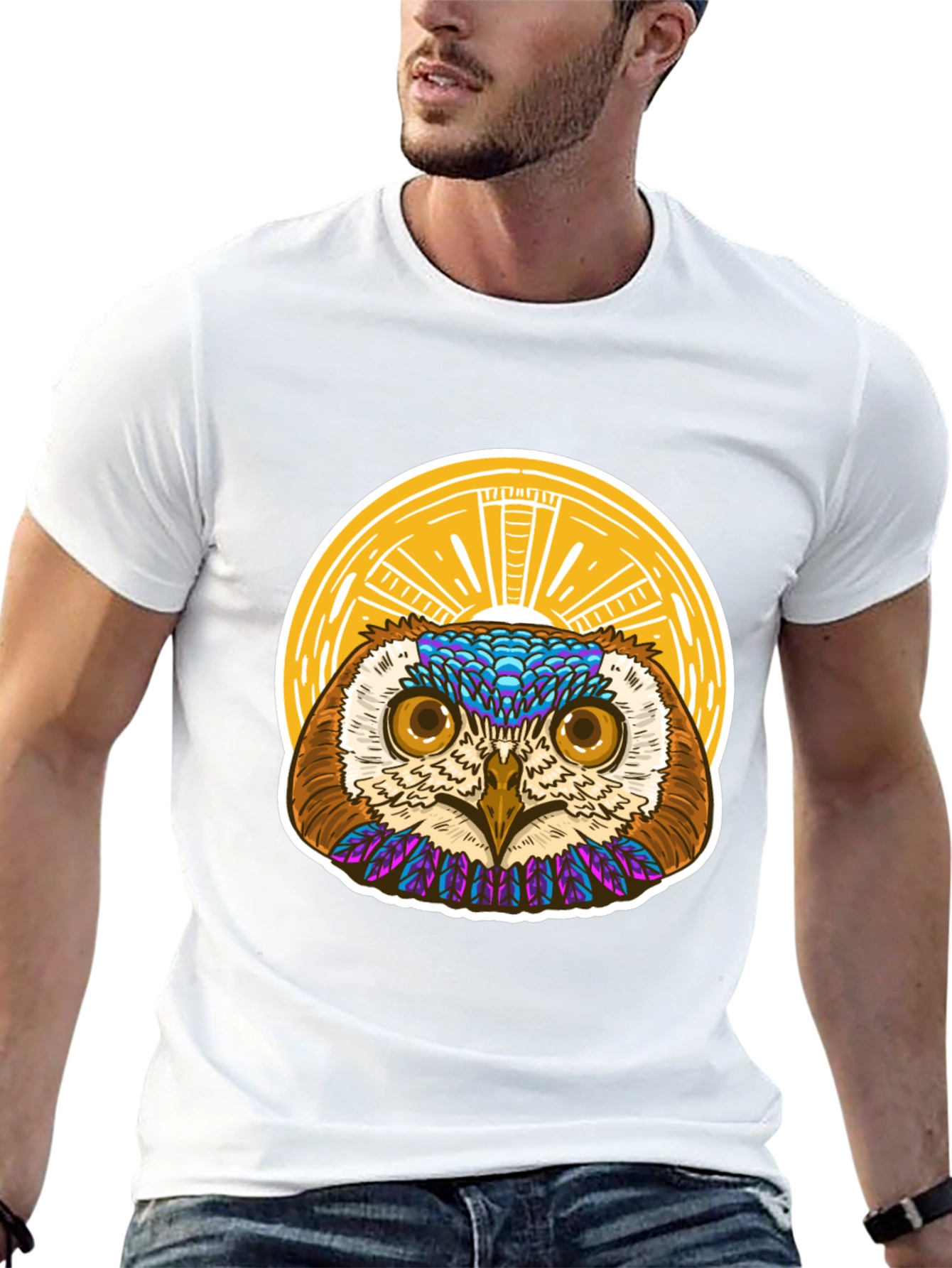 Owl Graphic T-Shirt - Unique Artistic Design