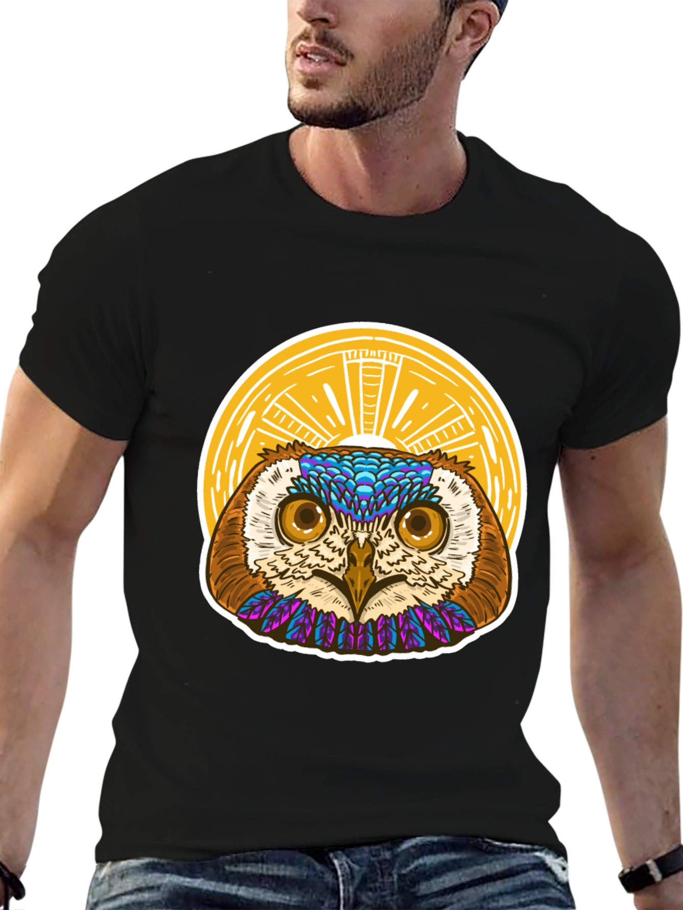 Owl Graphic T-Shirt - Unique Artistic Design