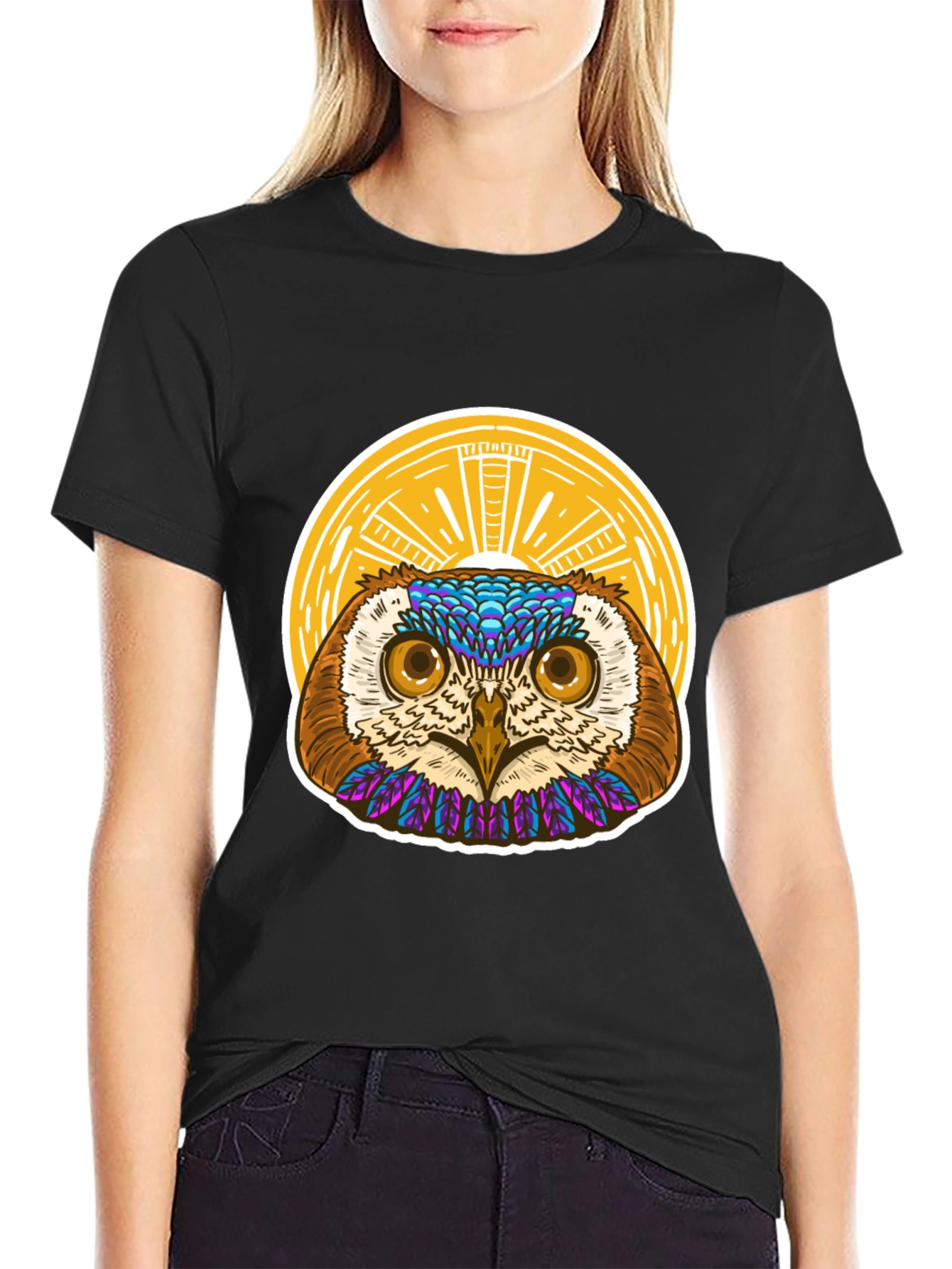 Owl Graphic T-Shirt - Unique Artistic Design