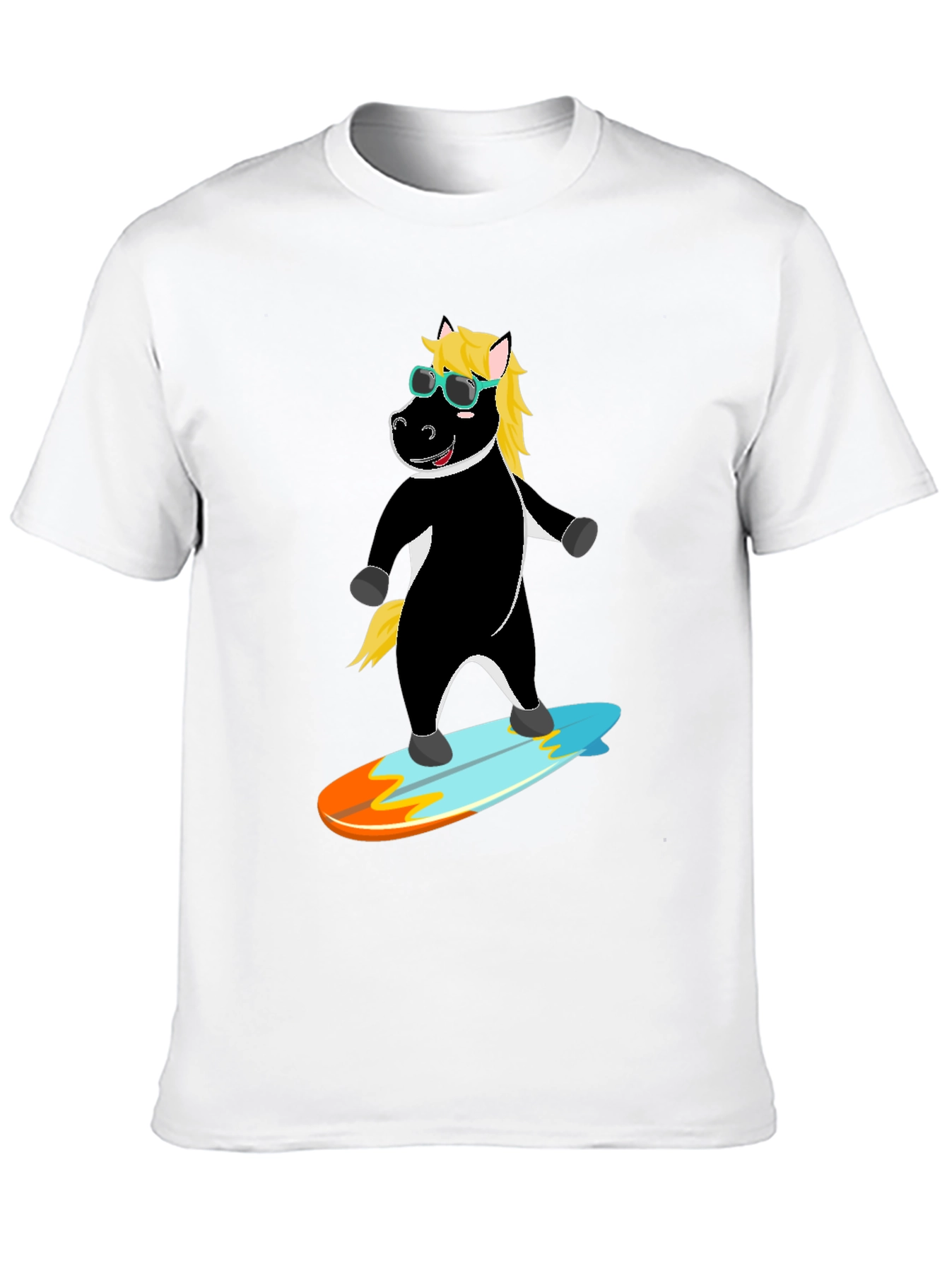 Surfing Horse Tee - Cool Cartoon Graphic