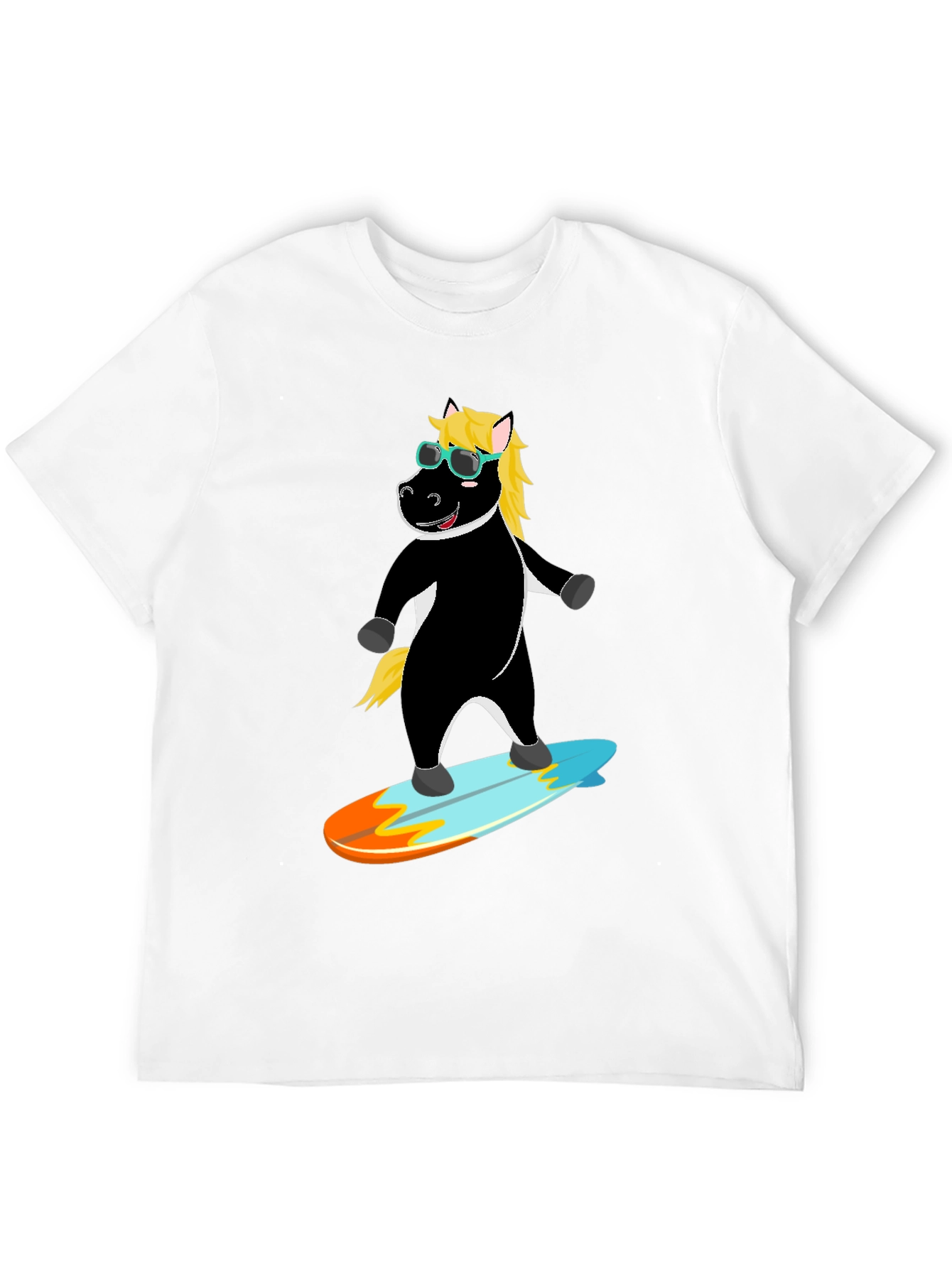 Surfing Horse Tee - Cool Cartoon Graphic