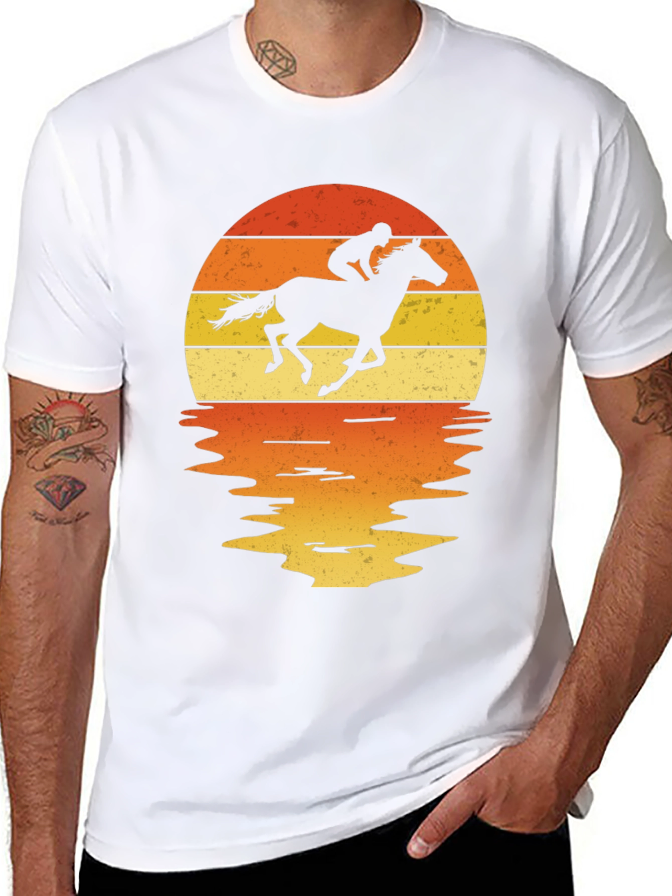 Horse Rider Sunset Graphic Tee