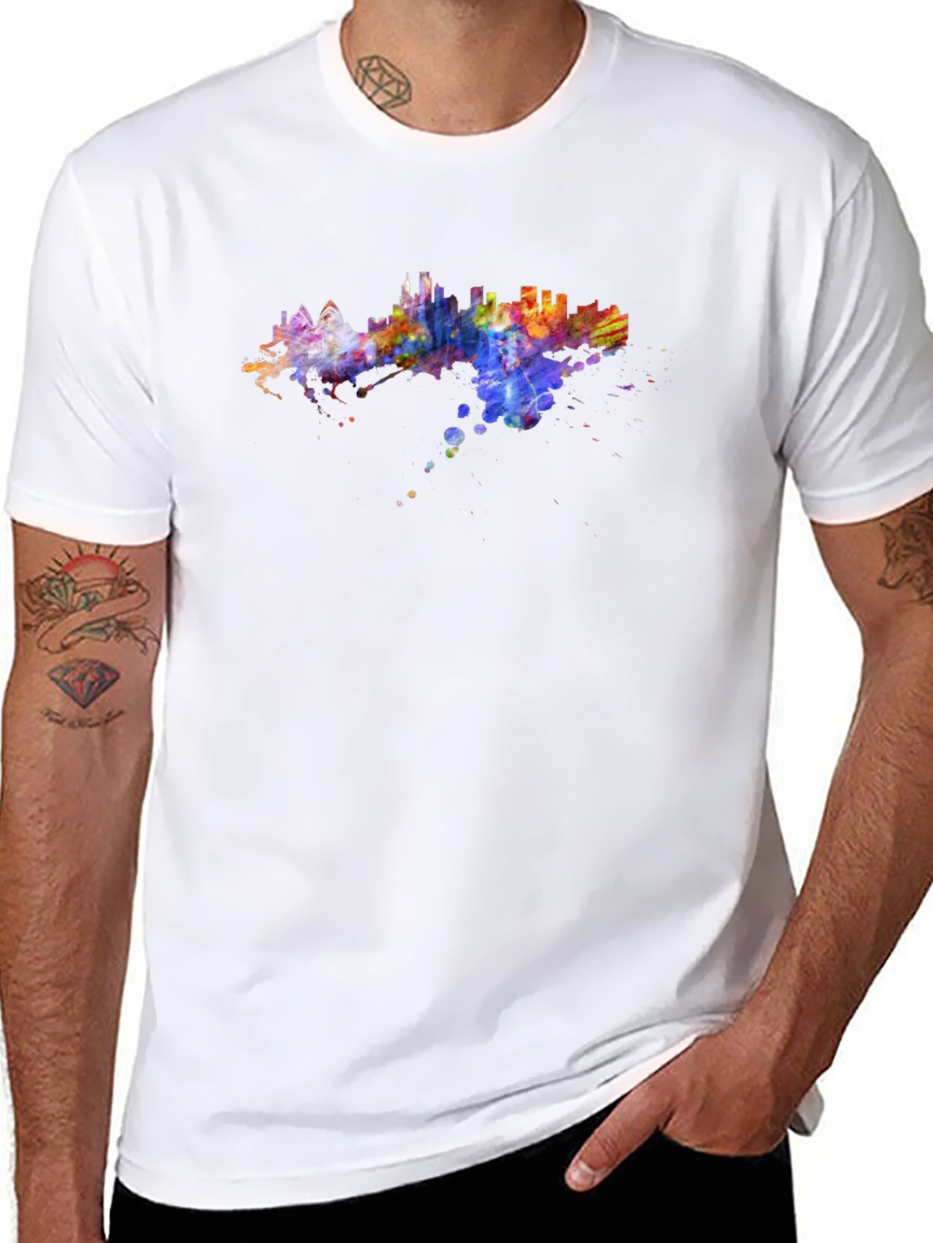 Watercolor Cityscape Graphic Tee