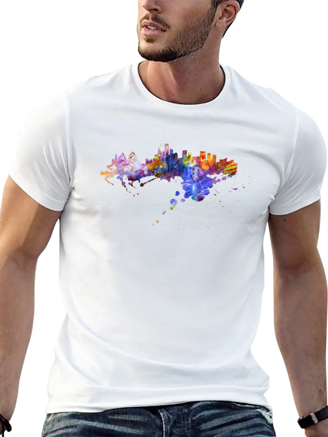 Watercolor Cityscape Graphic Tee