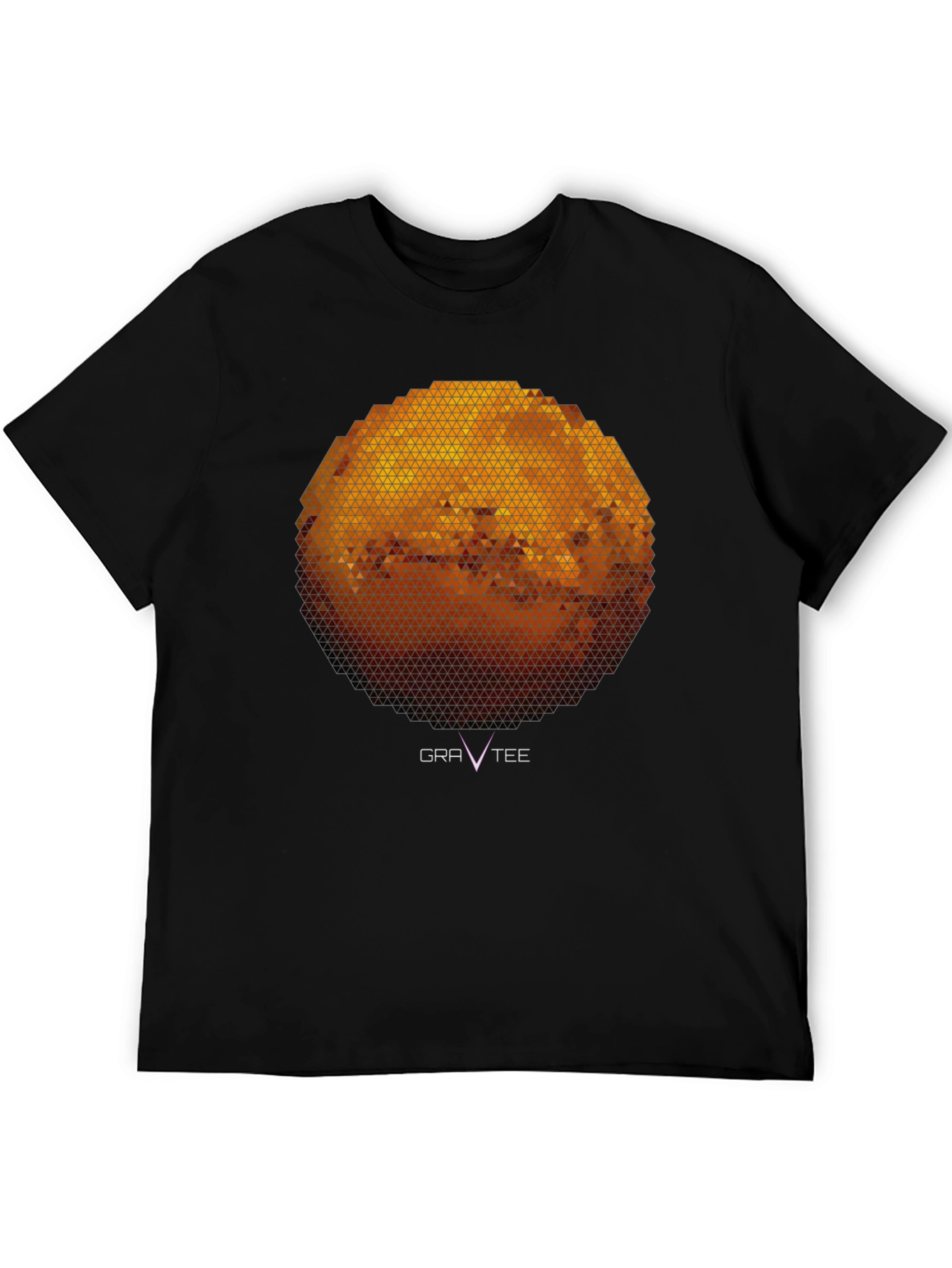 Geometric Planet Graphic Tee - Modern Black T-Shirt
