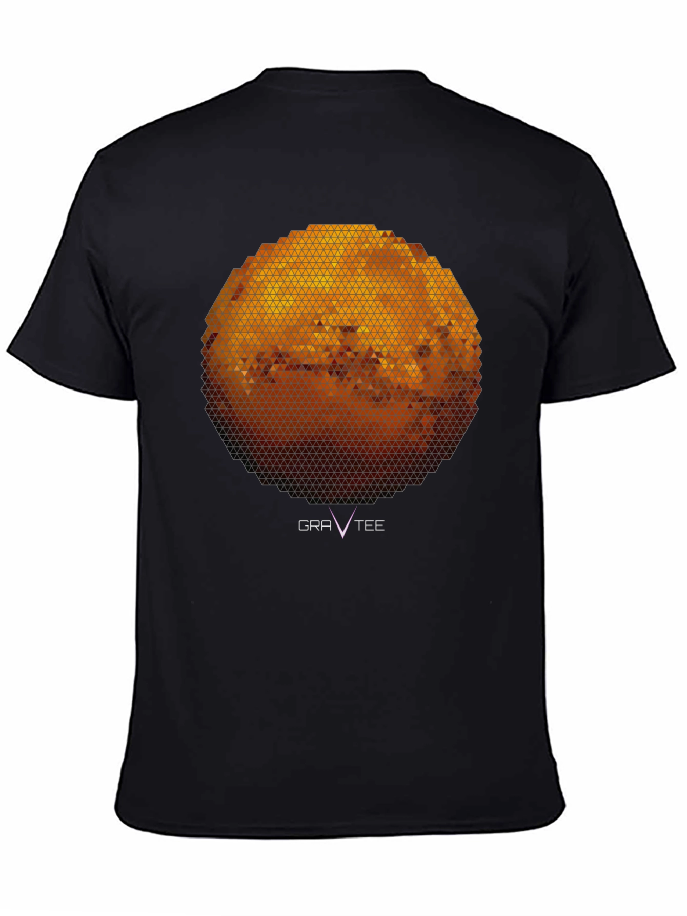 Geometric Planet Graphic Tee - Modern Black T-Shirt