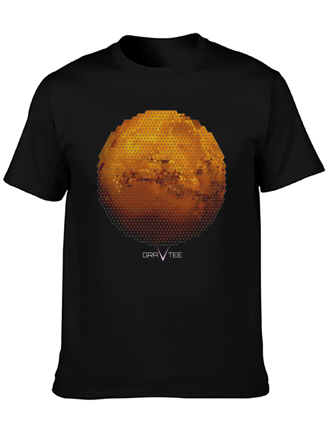 Geometric Planet Graphic Tee - Modern Black T-Shirt