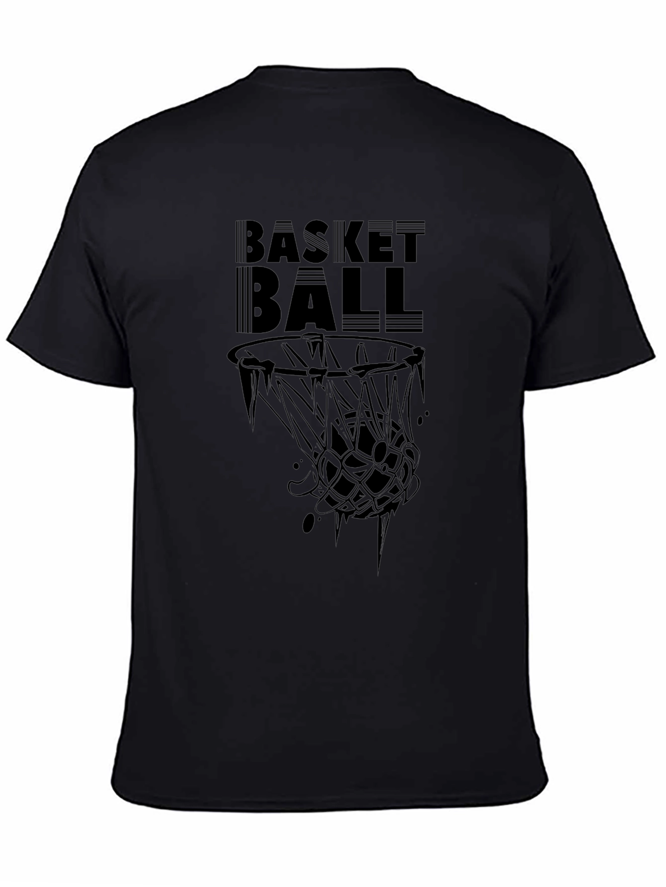 Mens Black Basketball Graphic Tee