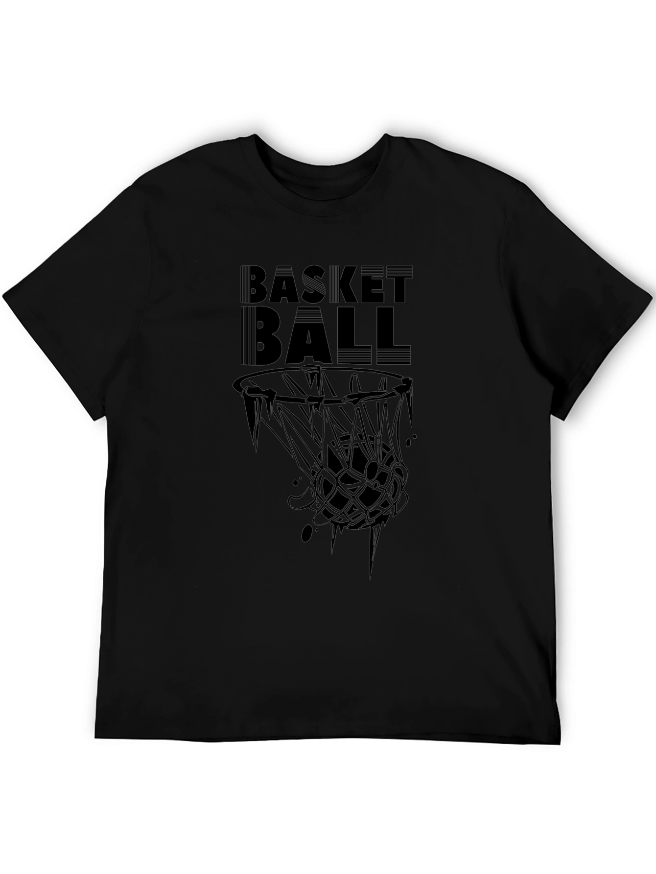 Mens Black Basketball Graphic Tee