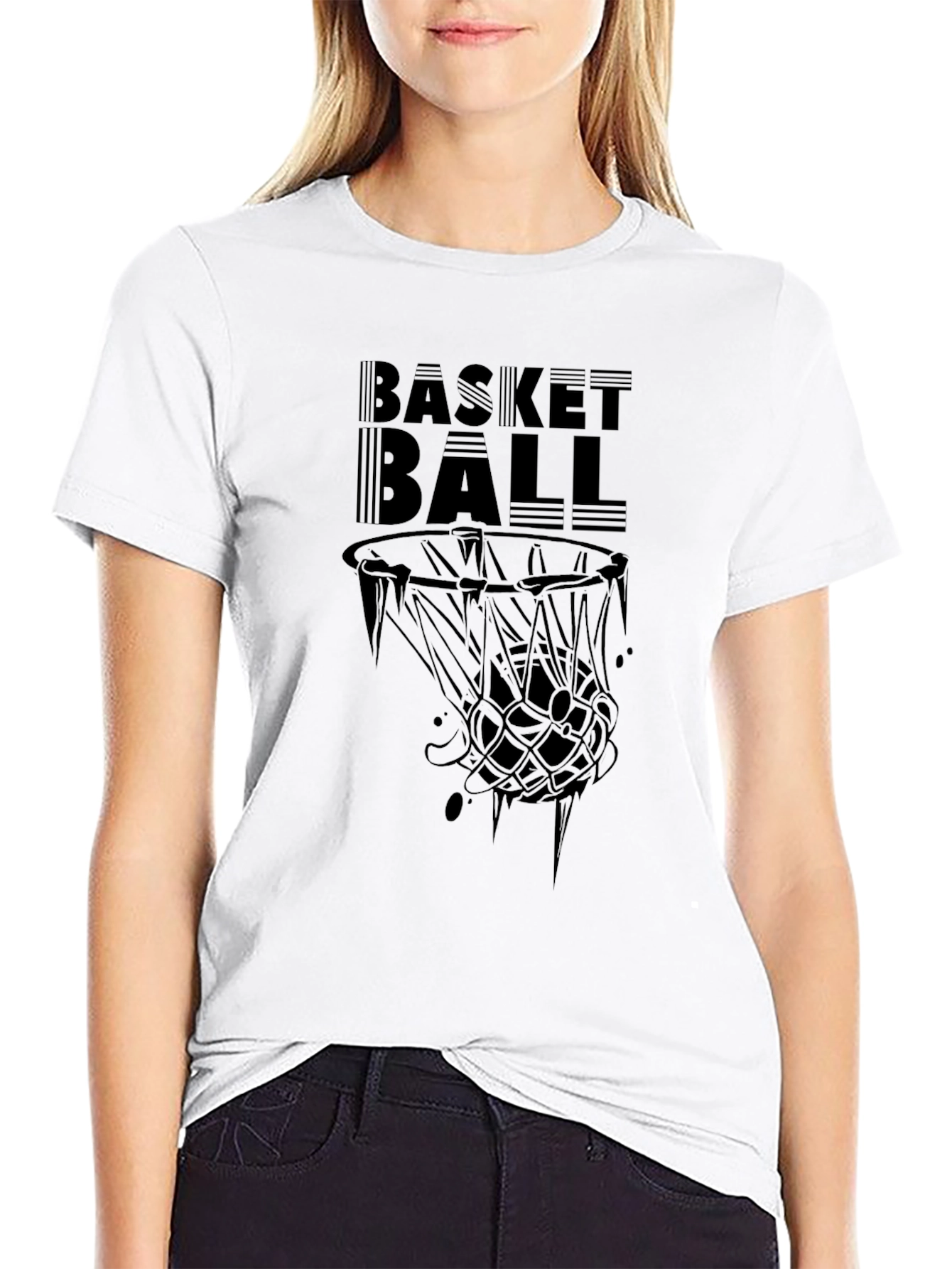 Mens Black Basketball Graphic Tee