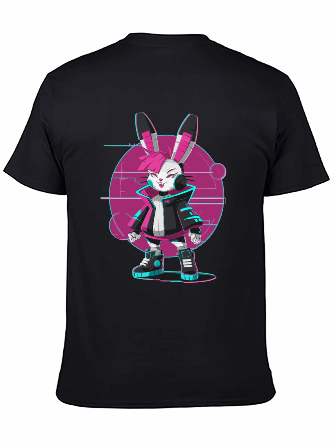 Cyberpunk Bunny T-Shirt - Edgy Streetwear Style