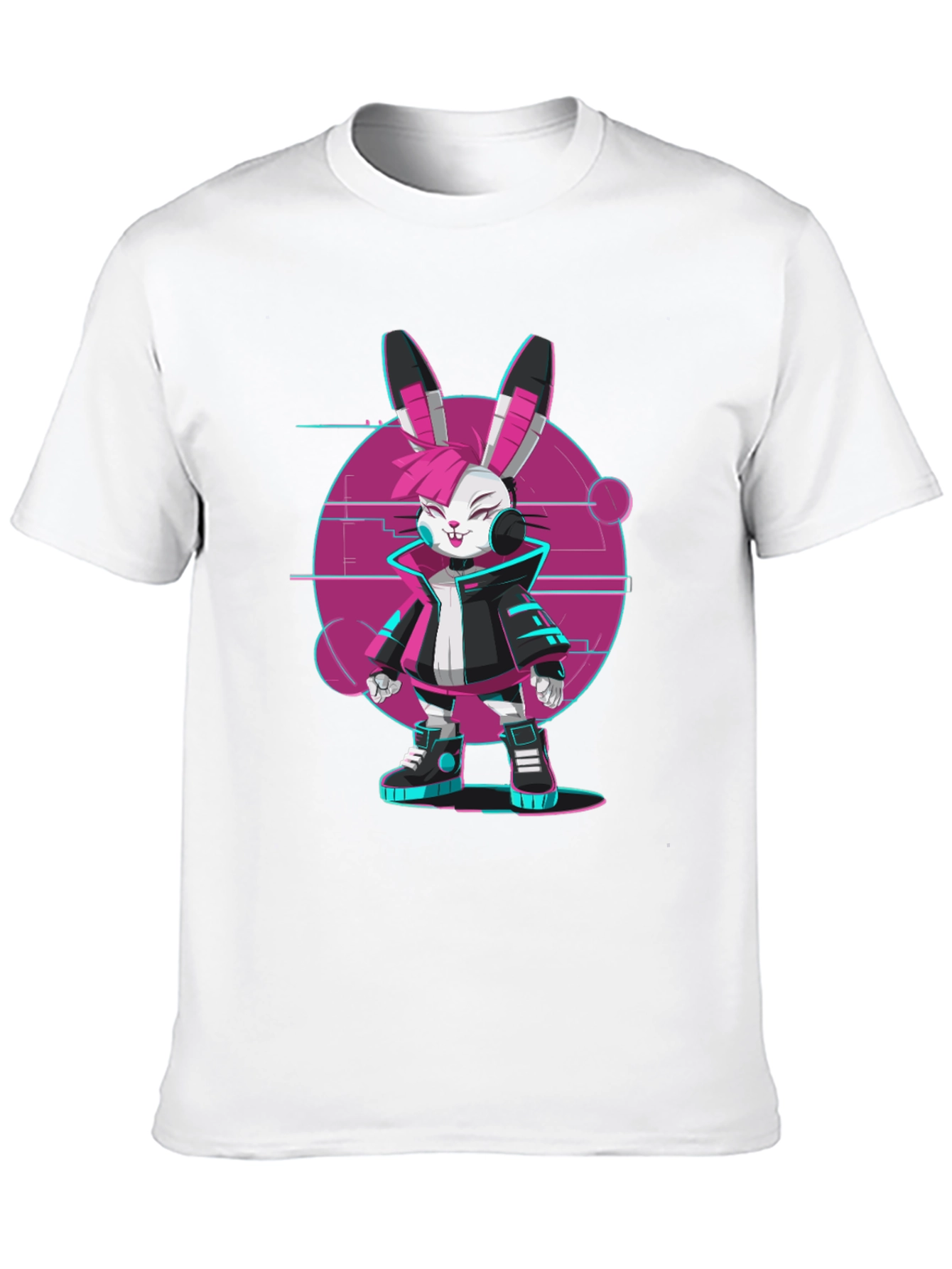 Cyberpunk Bunny T-Shirt - Edgy Streetwear Style