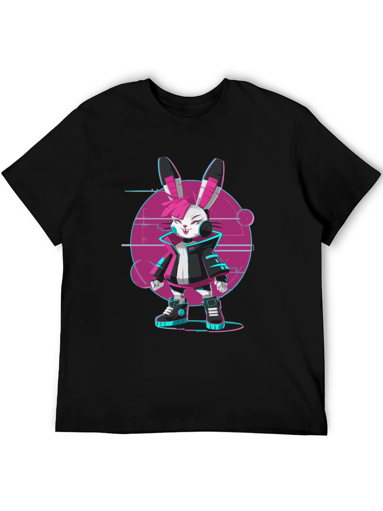 Cyberpunk Bunny T-Shirt - Edgy Streetwear Style