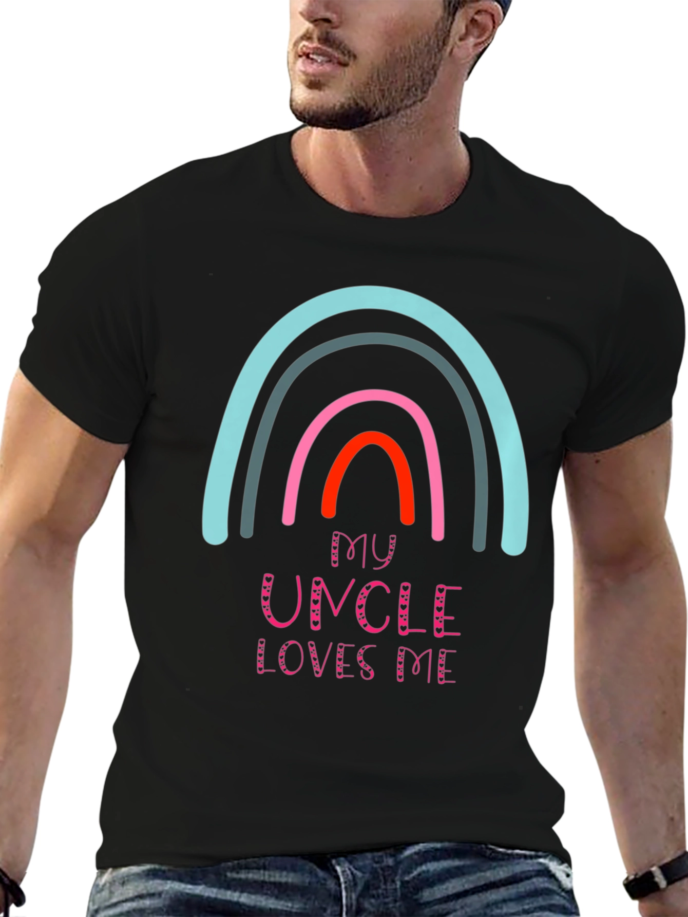 My Uncle Loves Me Rainbow Graphic T-Shirt