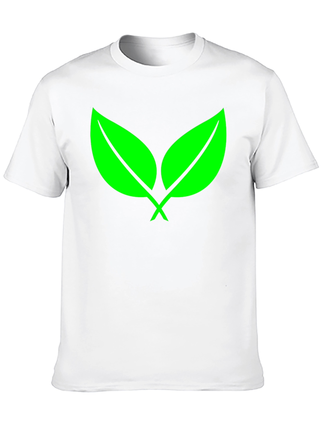Eco-Friendly Green Leaf Black T-Shirt