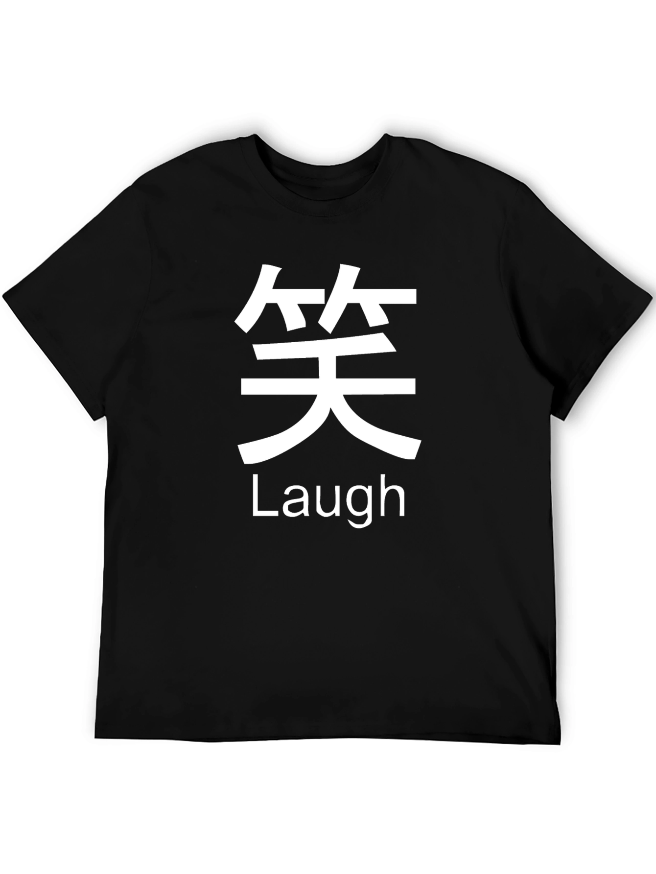 Laugh Graphic Tee - Black Cotton T-Shirt
