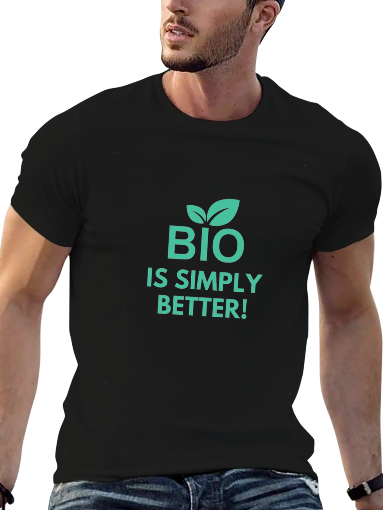 Bio is Simply Better Black Graphic T-Shirt