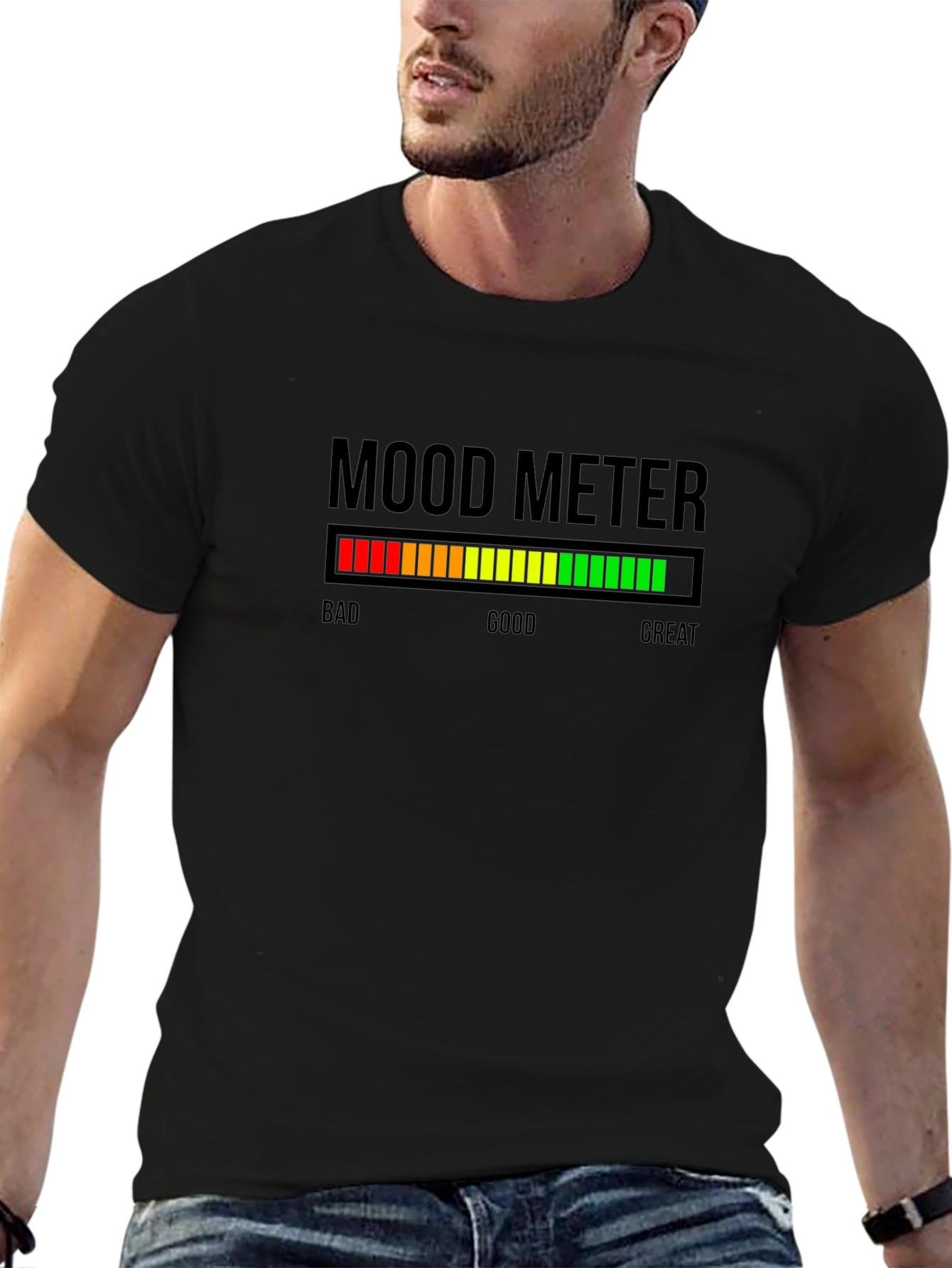 Mood Meter Graphic Tee - Black Novelty Shirt