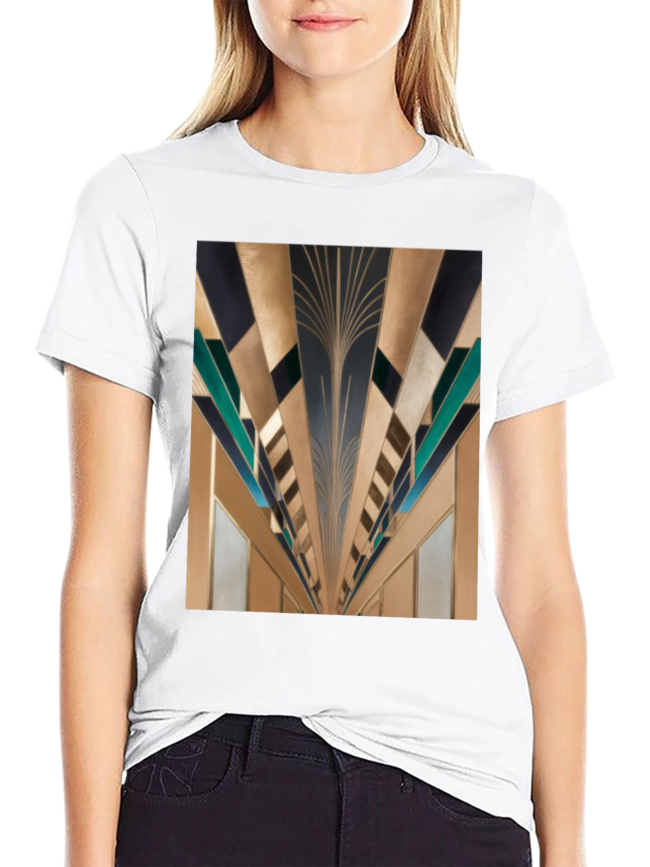 Geometric Art Deco Style Graphic Tee