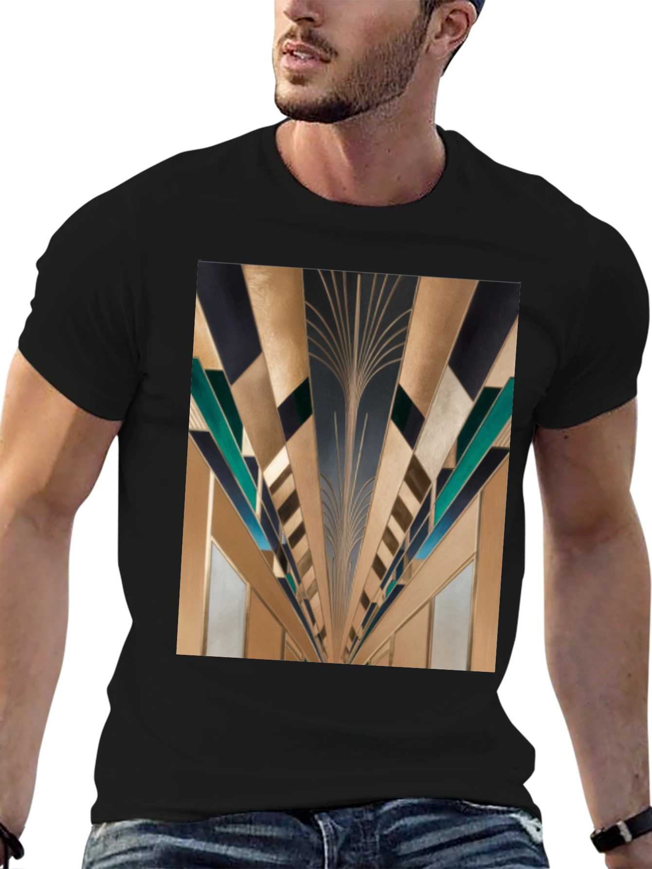 Geometric Art Deco Style Graphic Tee