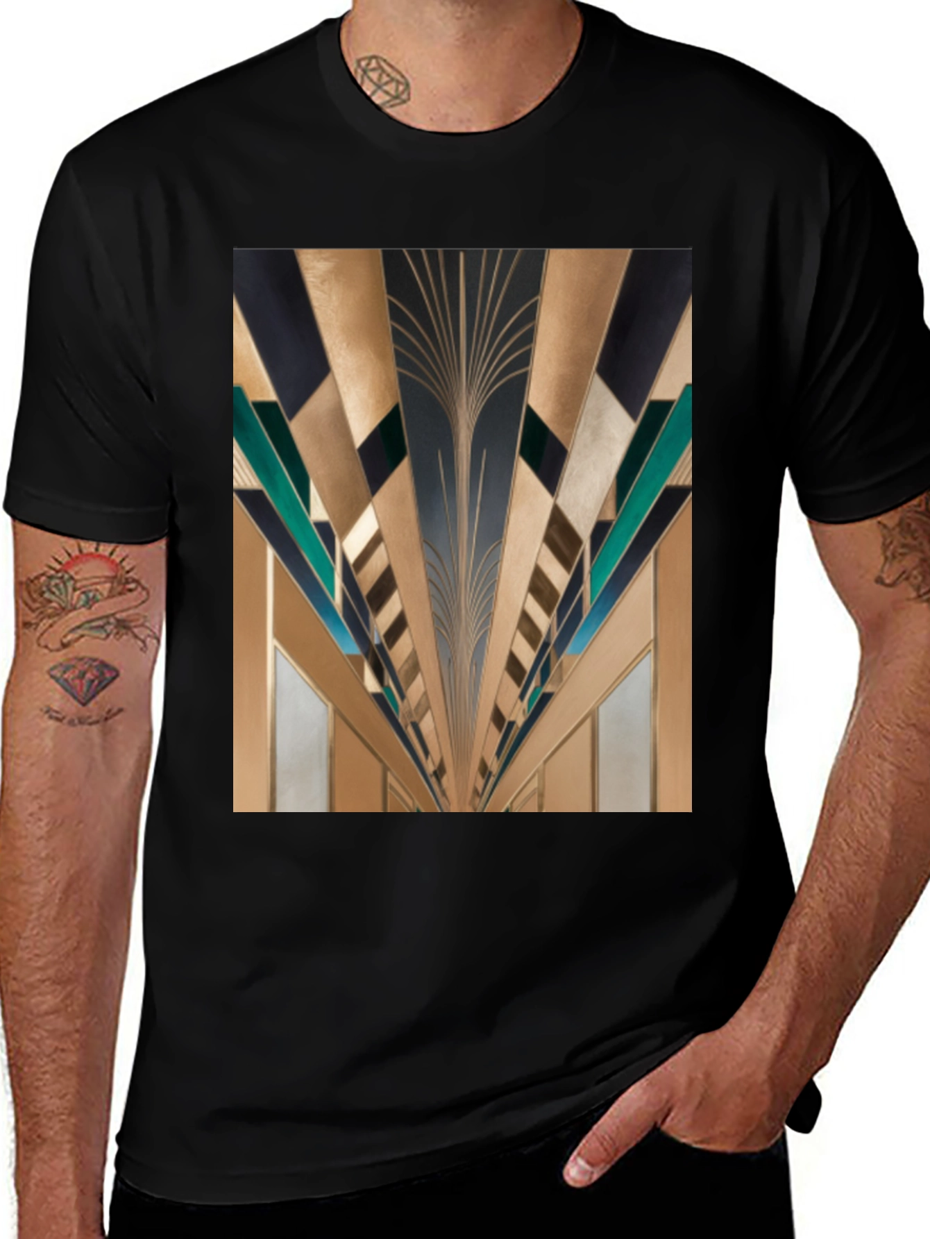 Geometric Art Deco Style Graphic Tee