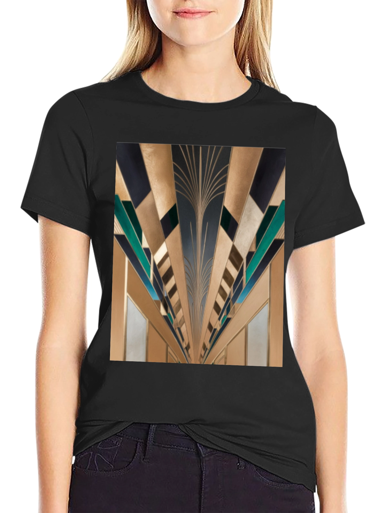 Geometric Art Deco Style Graphic Tee