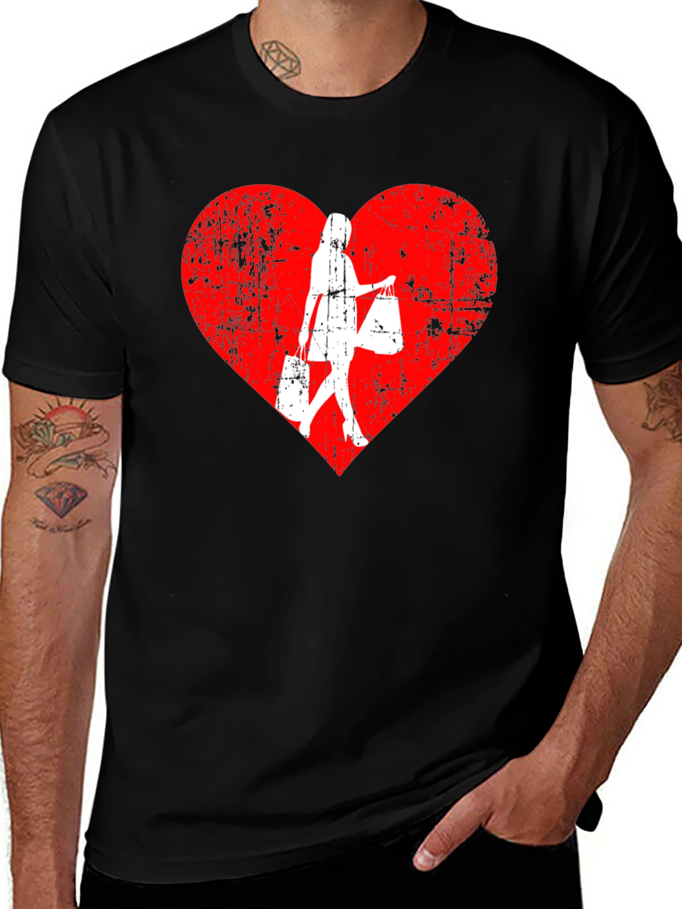 Shopping Lover T-Shirt - Heart Design