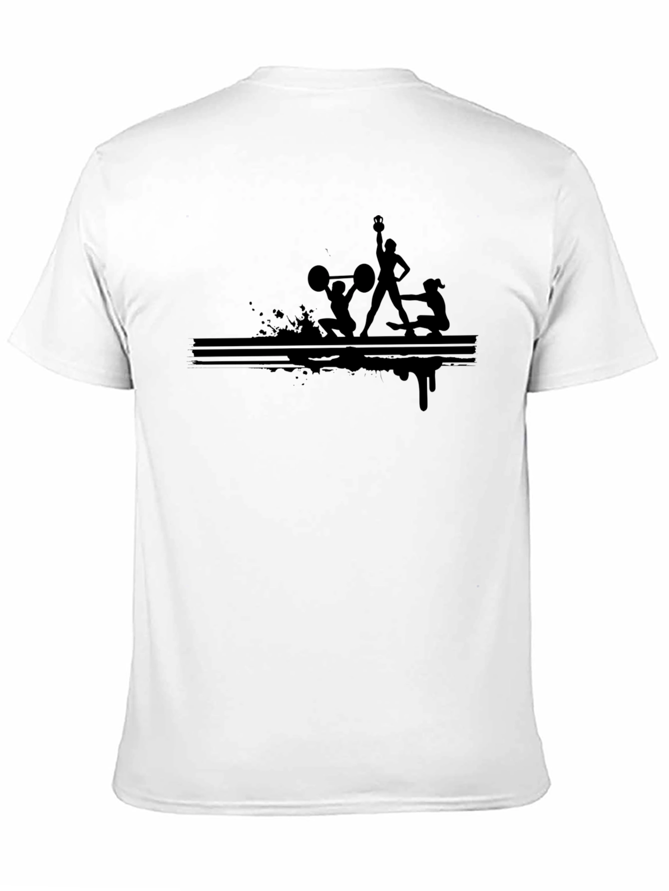 Mens Black Graphic Tee - Weightlifting Design