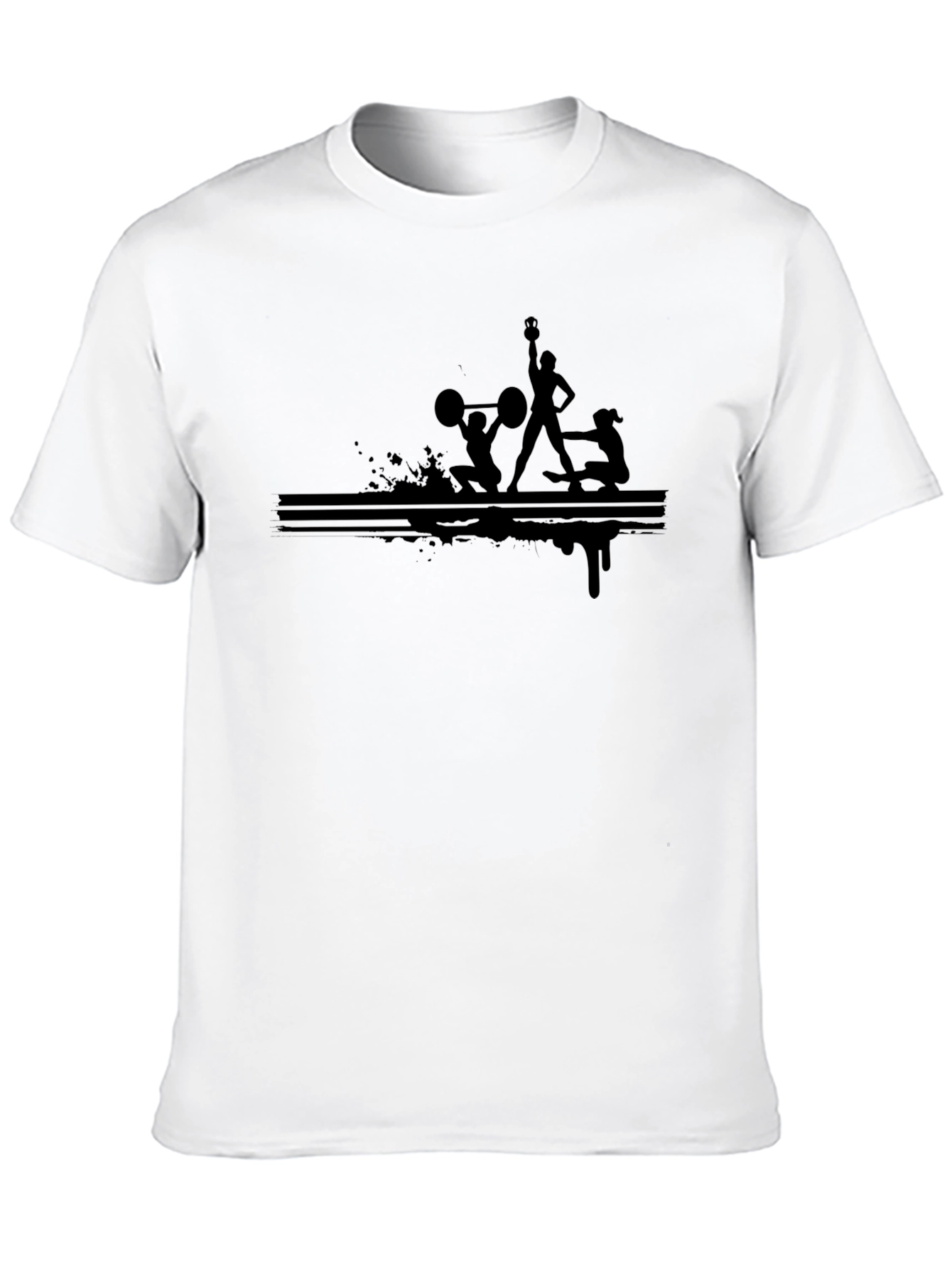 Mens Black Graphic Tee - Weightlifting Design