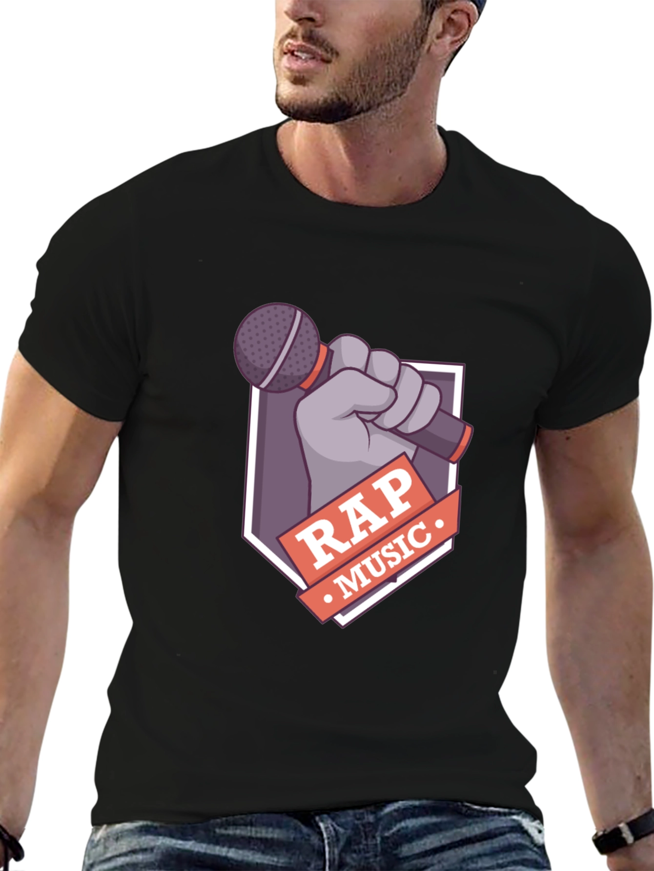 Rap Music Graphic Tee - Microphone Design