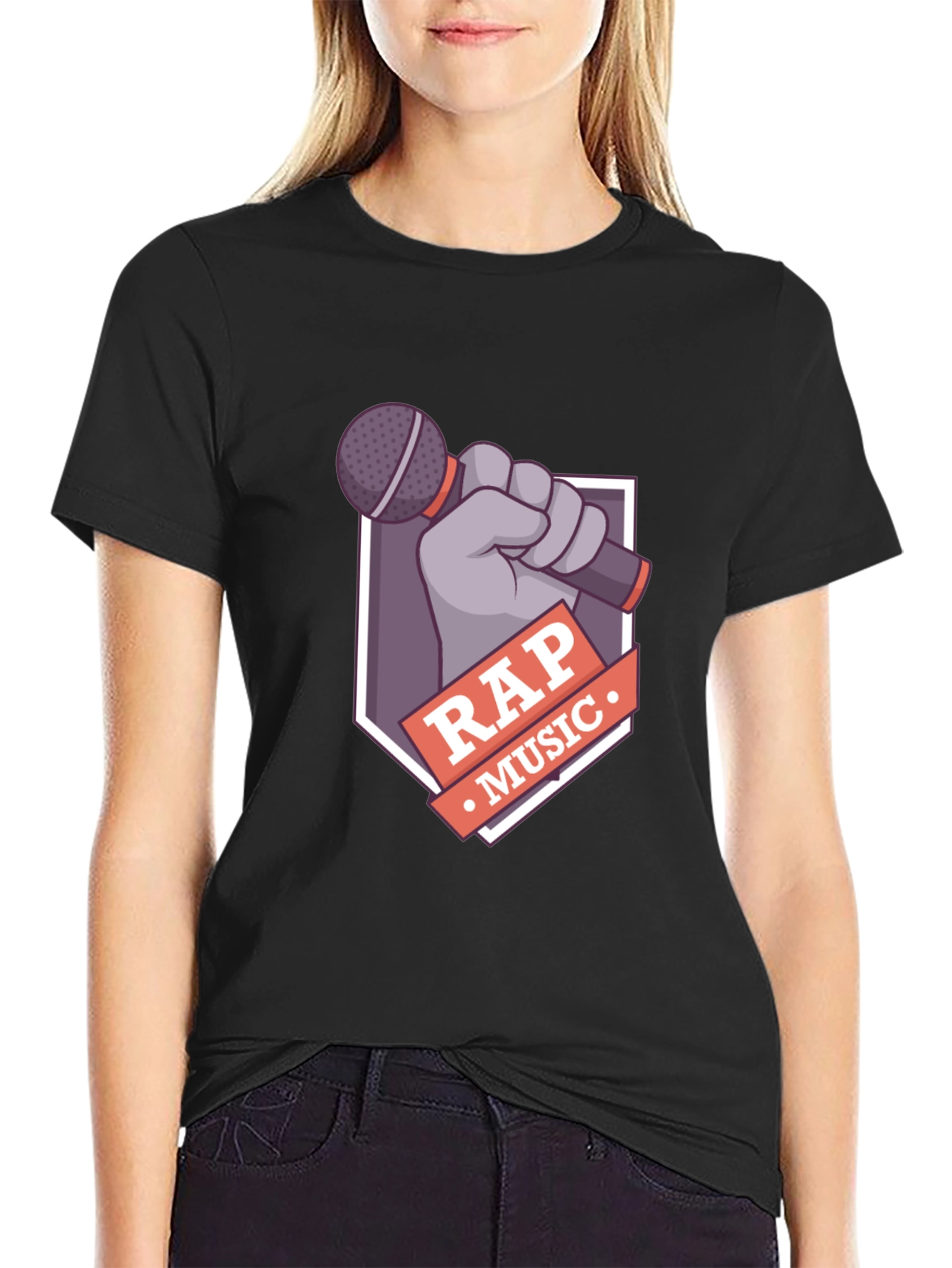 Rap Music Graphic Tee - Microphone Design