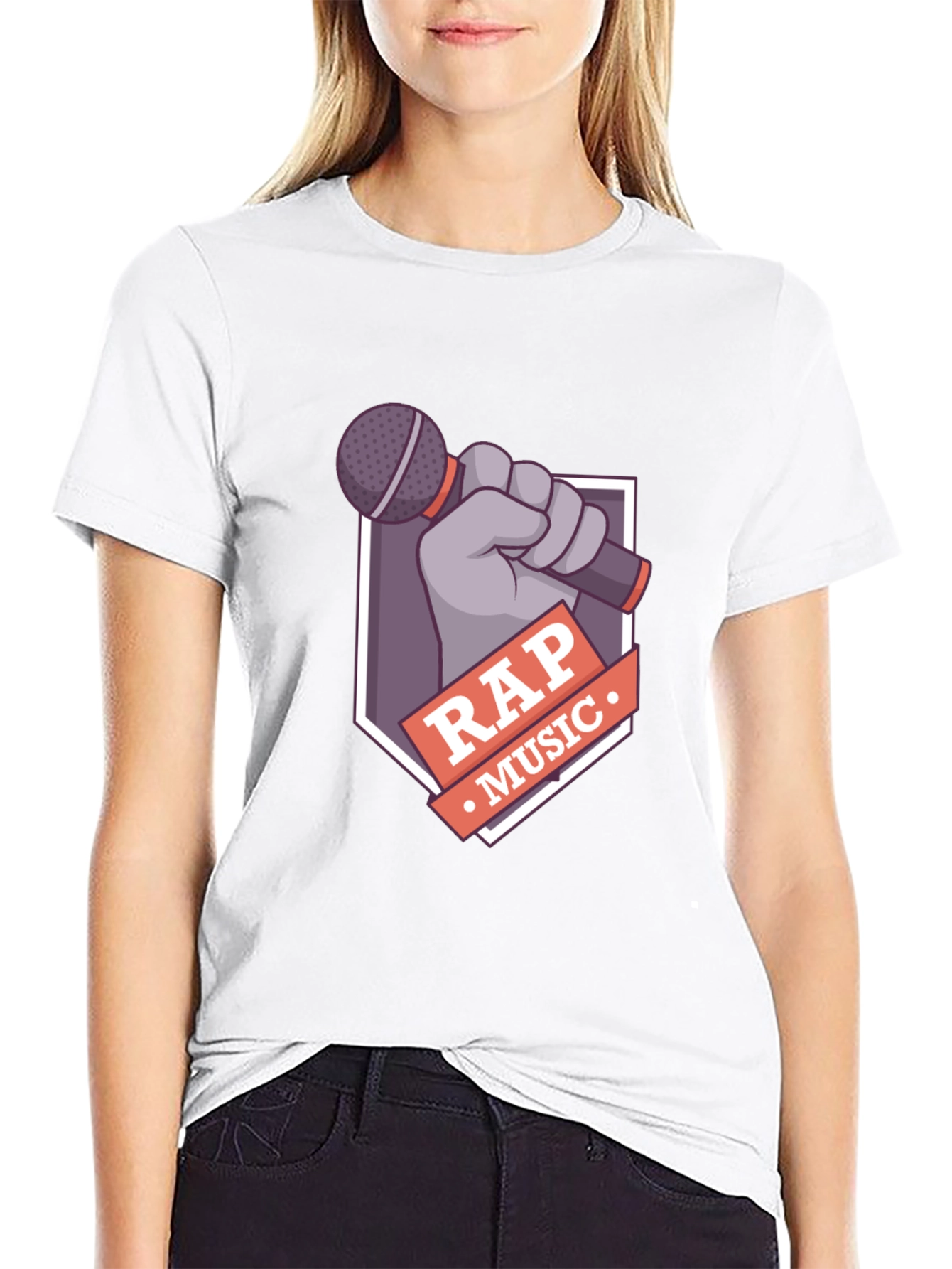 Rap Music Graphic Tee - Microphone Design