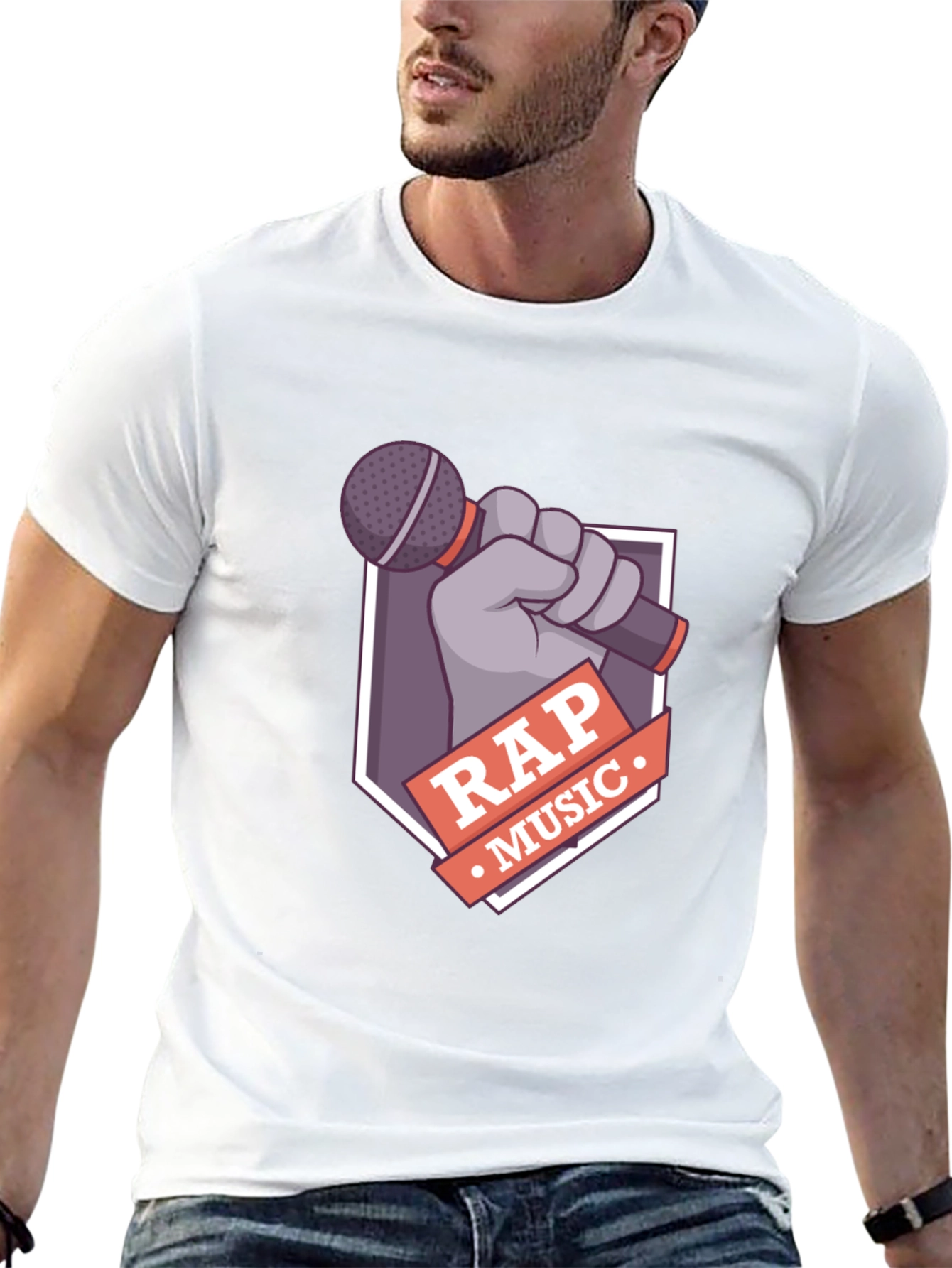 Rap Music Graphic Tee - Microphone Design
