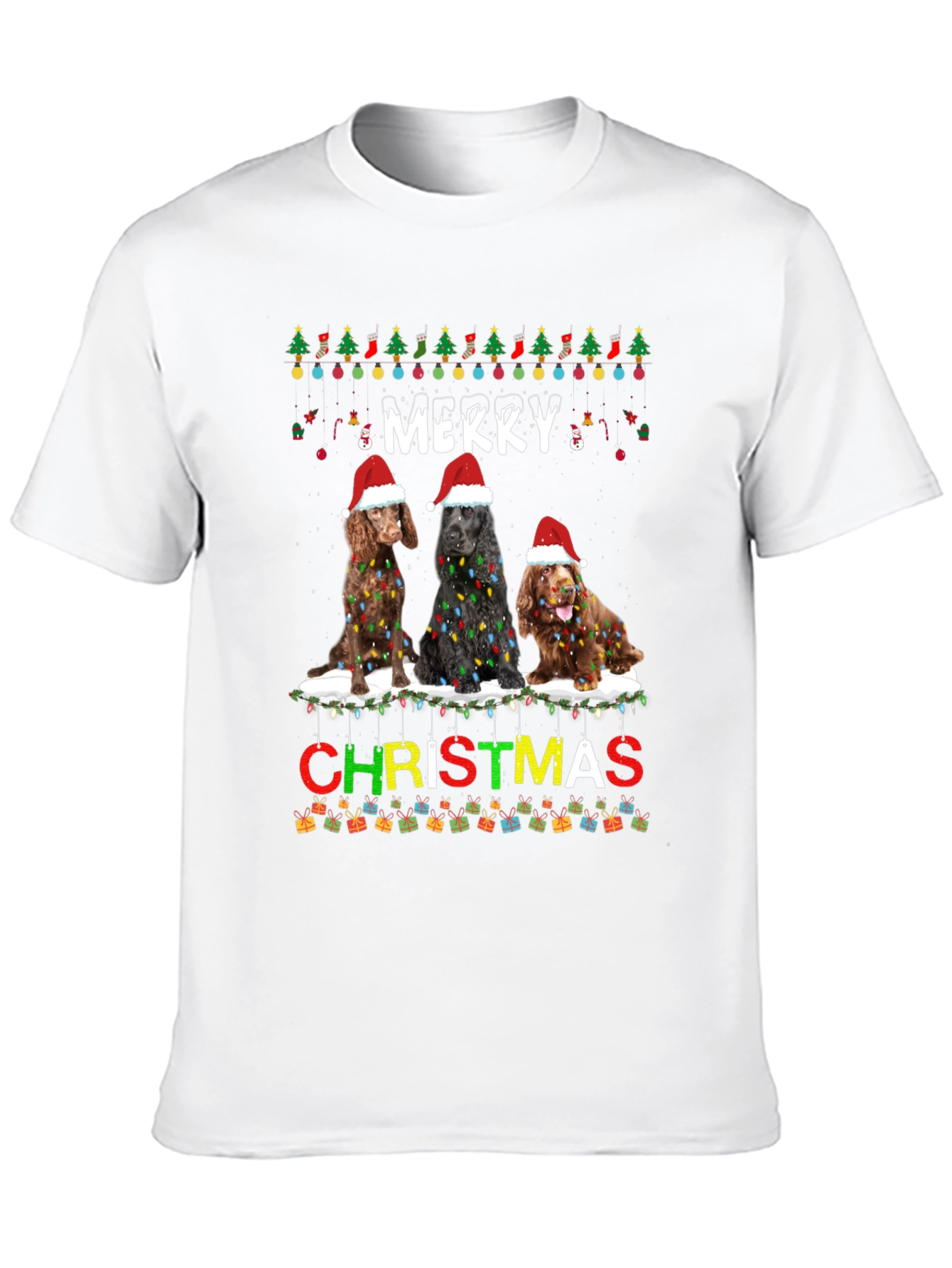 Merry Christmas Dogs Graphic T-Shirt