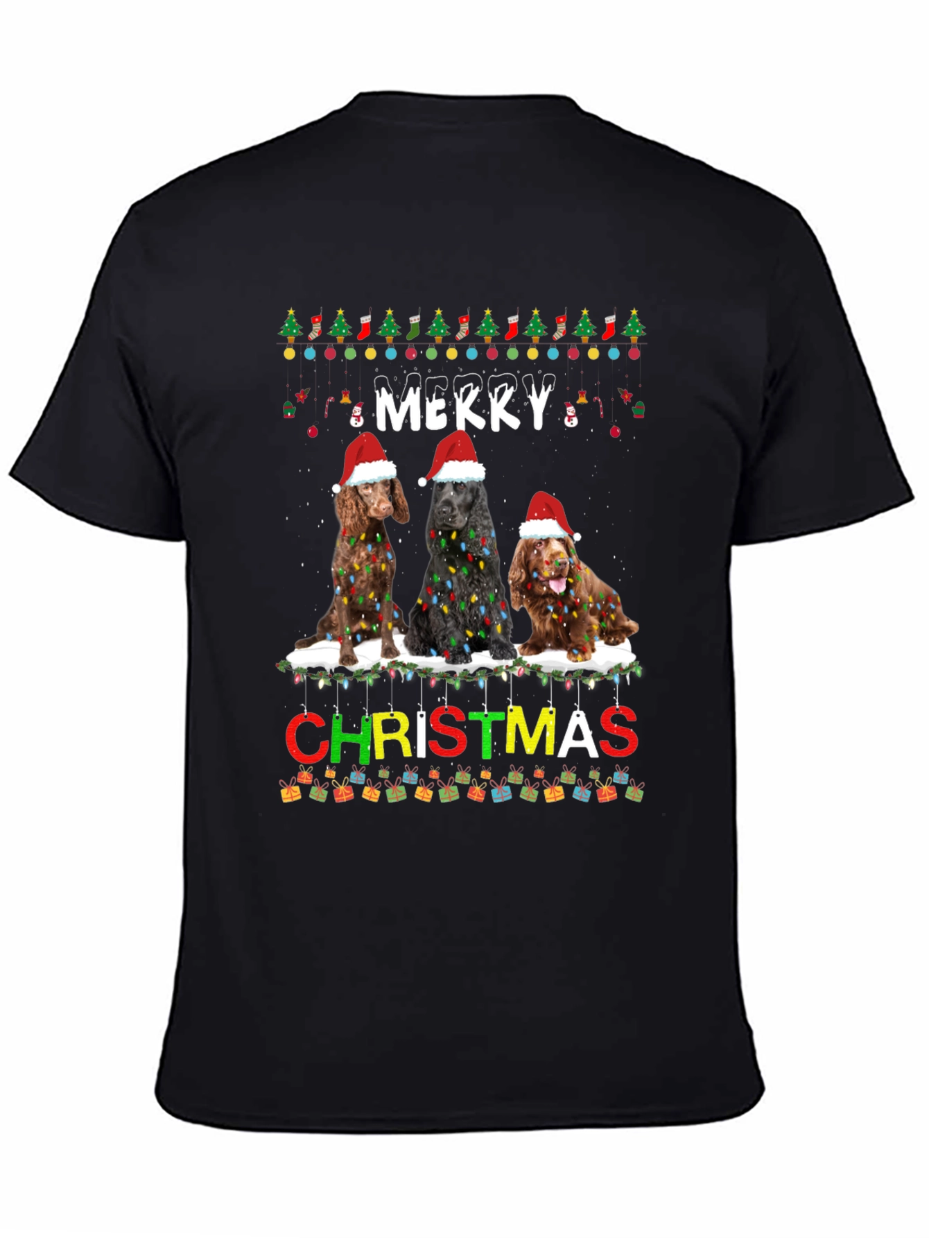 Merry Christmas Dogs Graphic T-Shirt