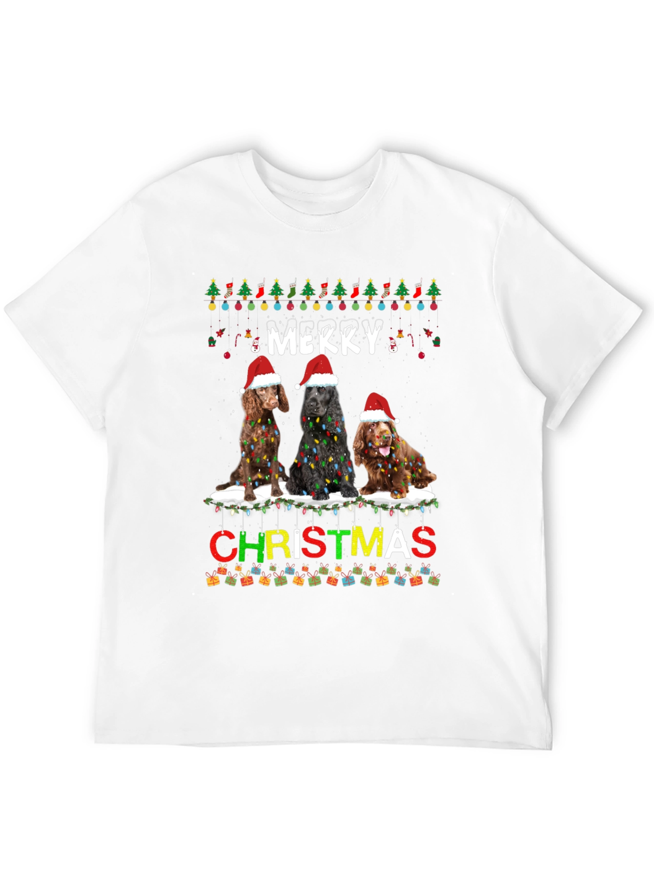 Merry Christmas Dogs Graphic T-Shirt
