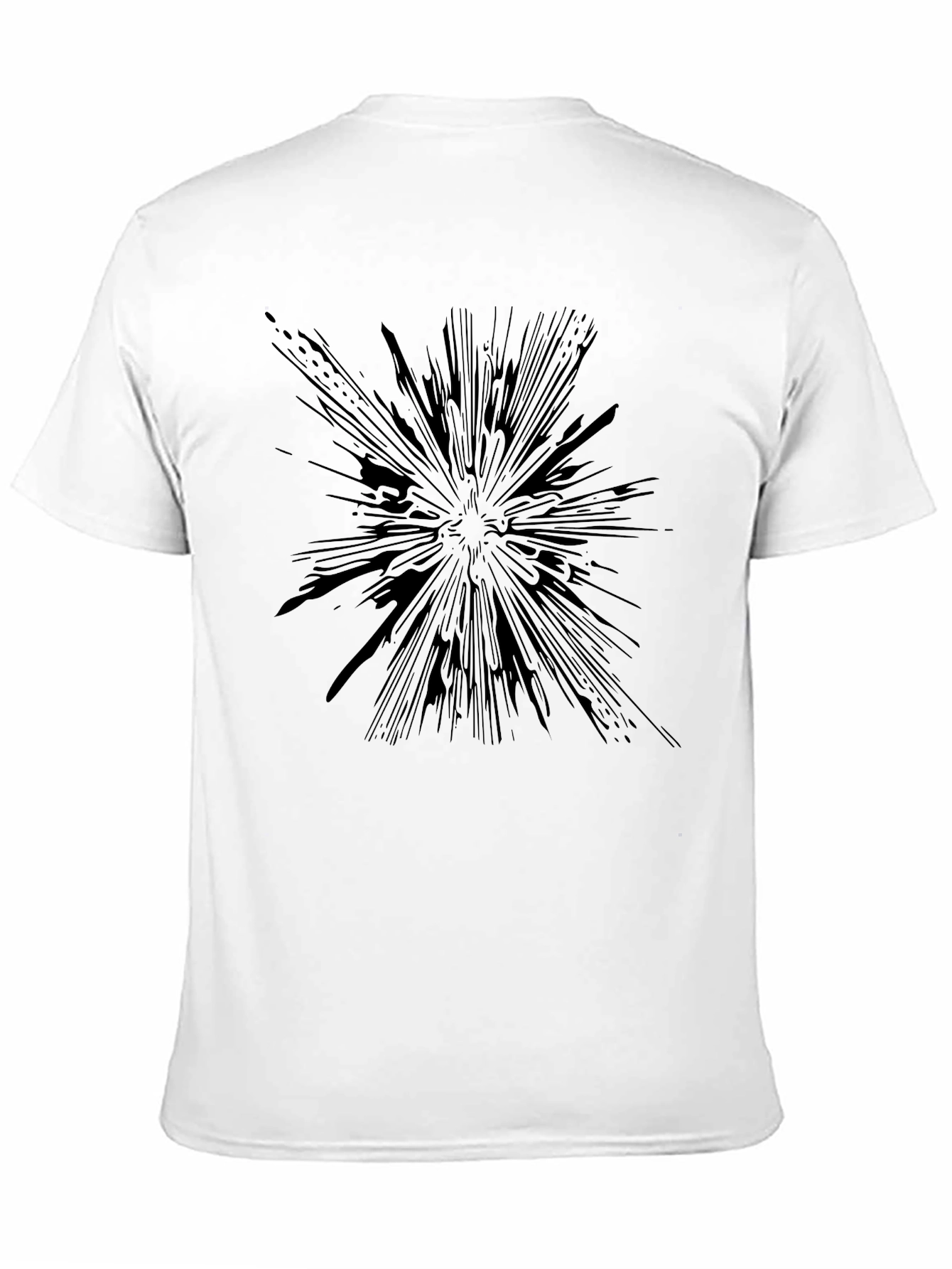Abstract Burst Graphic Tee - Black Cotton Blend Shirt