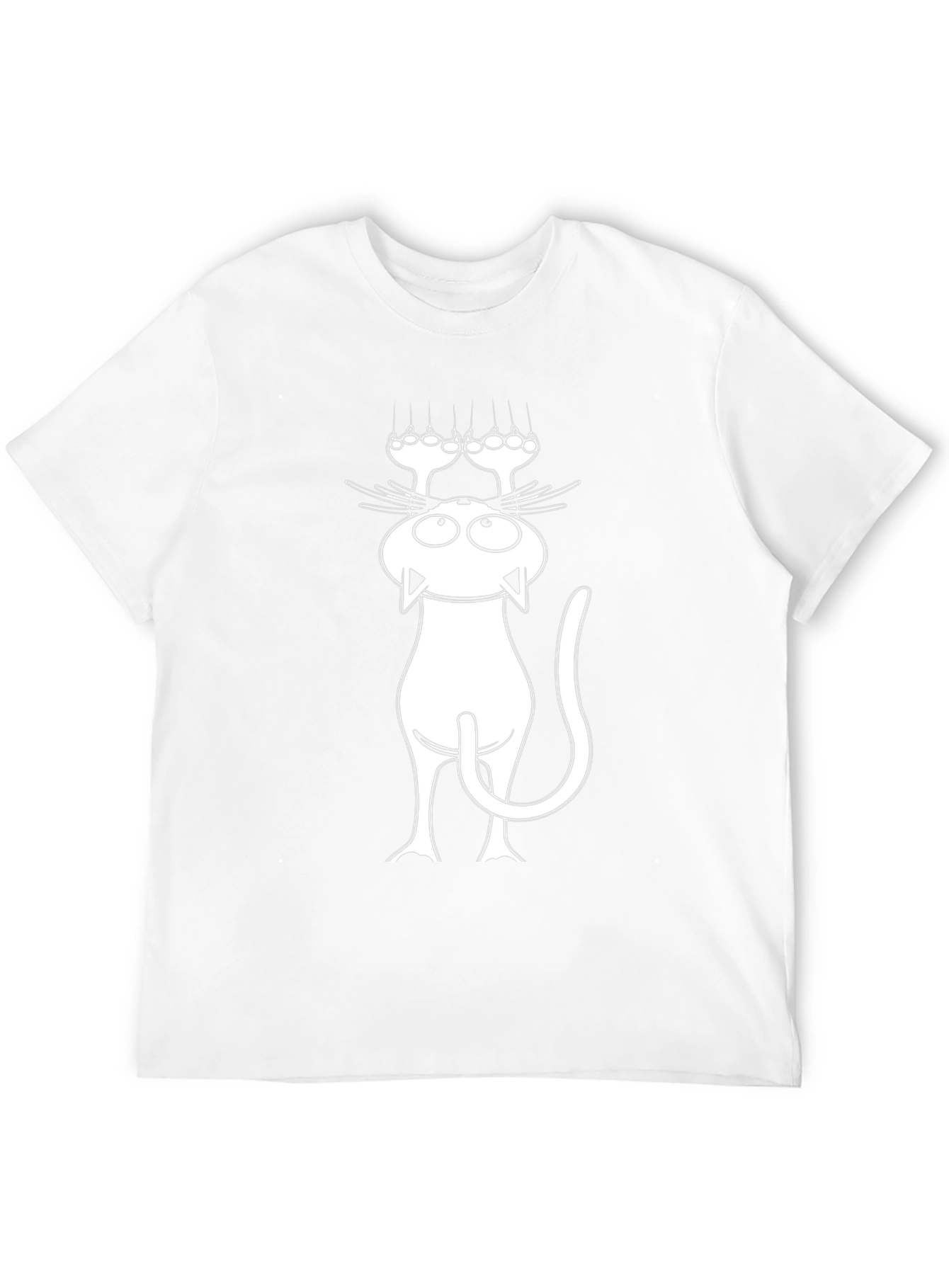 Funny Cat Scratching T-Shirt - Black